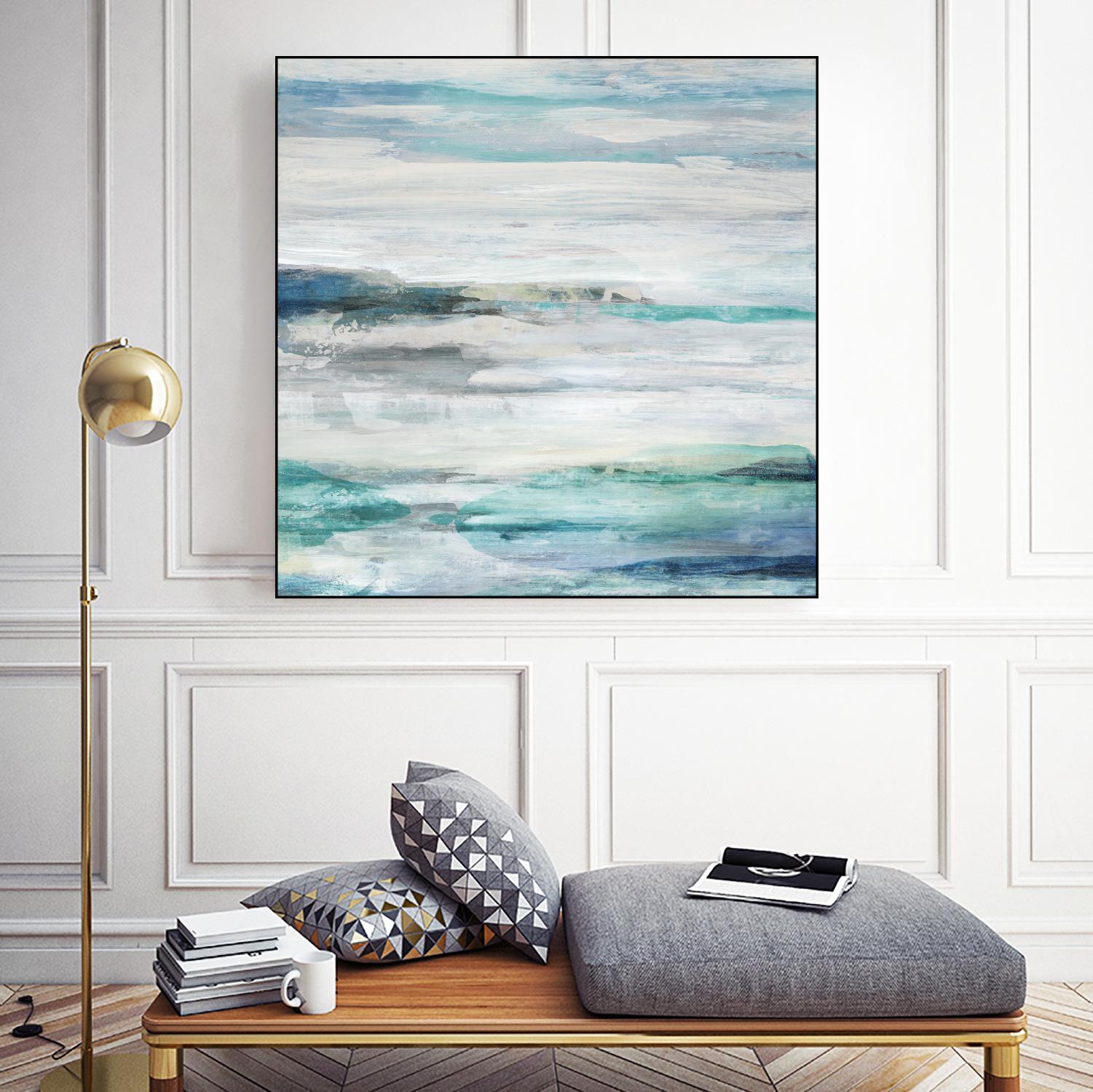 Sea Foam II by Maya Woods on GIANT ART - cyan abstract