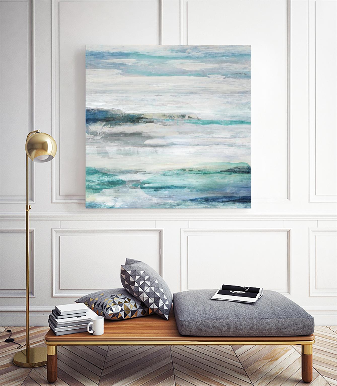 Sea Foam II by Maya Woods on GIANT ART - cyan abstract