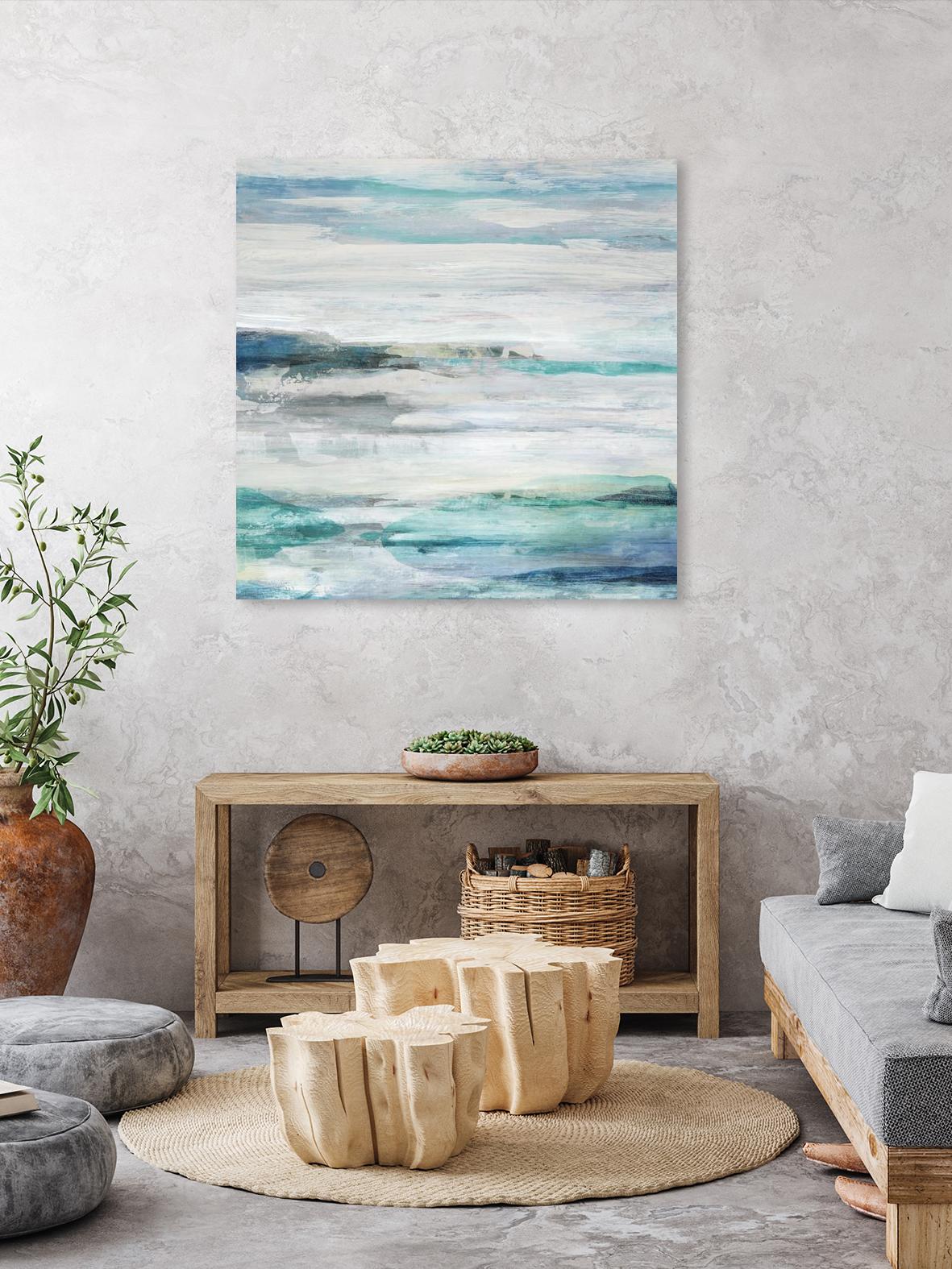 Sea Foam II by Maya Woods on GIANT ART - cyan abstract