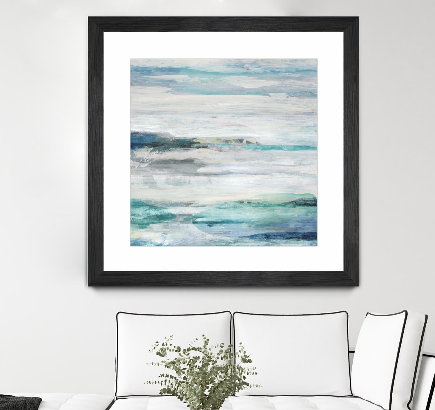 Sea Foam II by Maya Woods on GIANT ART - cyan abstract