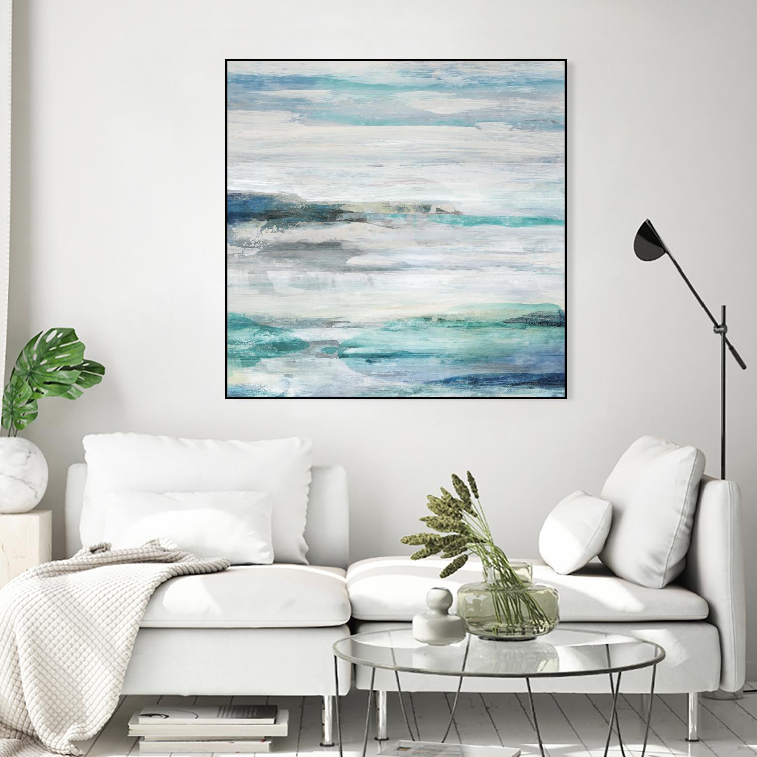 Sea Foam II by Maya Woods on GIANT ART - cyan abstract