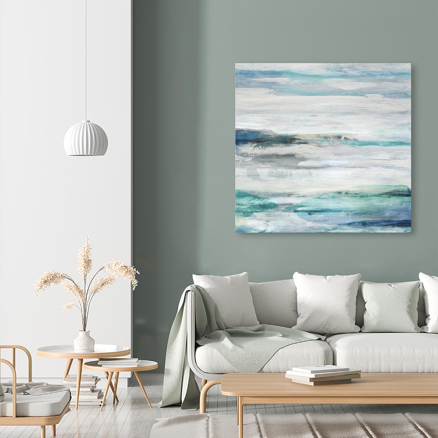 Sea Foam II by Maya Woods on GIANT ART - cyan abstract