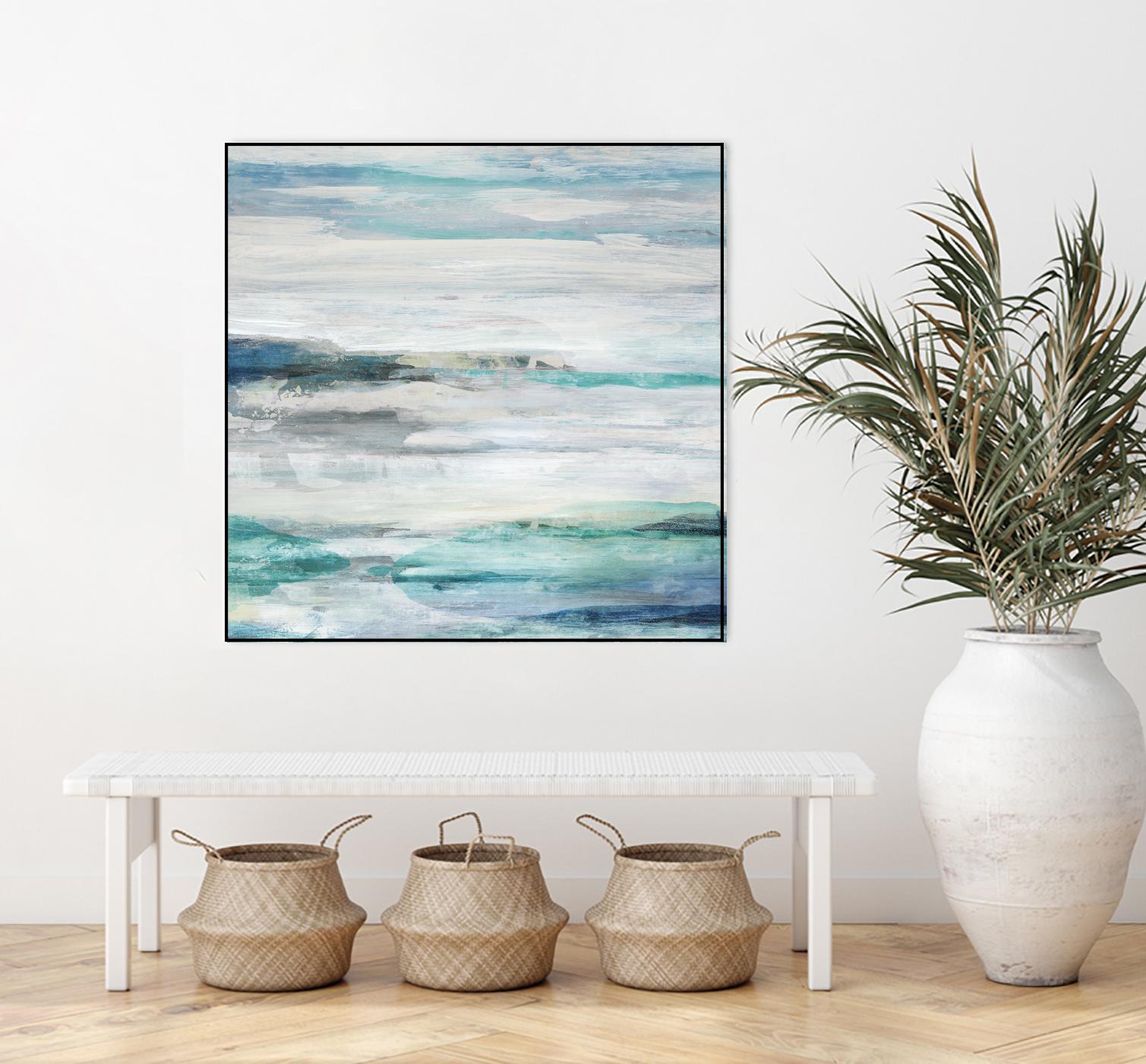 Sea Foam II by Maya Woods on GIANT ART - cyan abstract