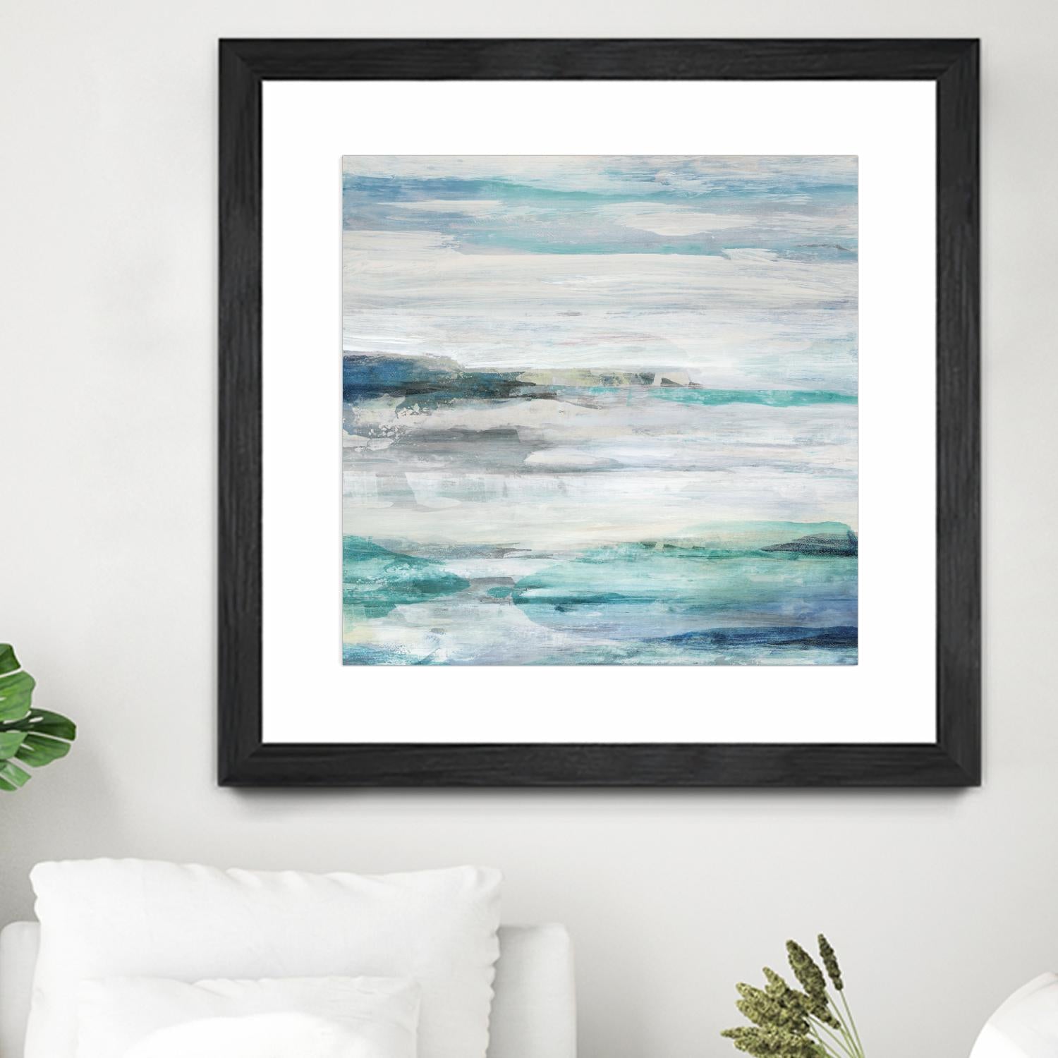 Sea Foam II by Maya Woods on GIANT ART - cyan abstract
