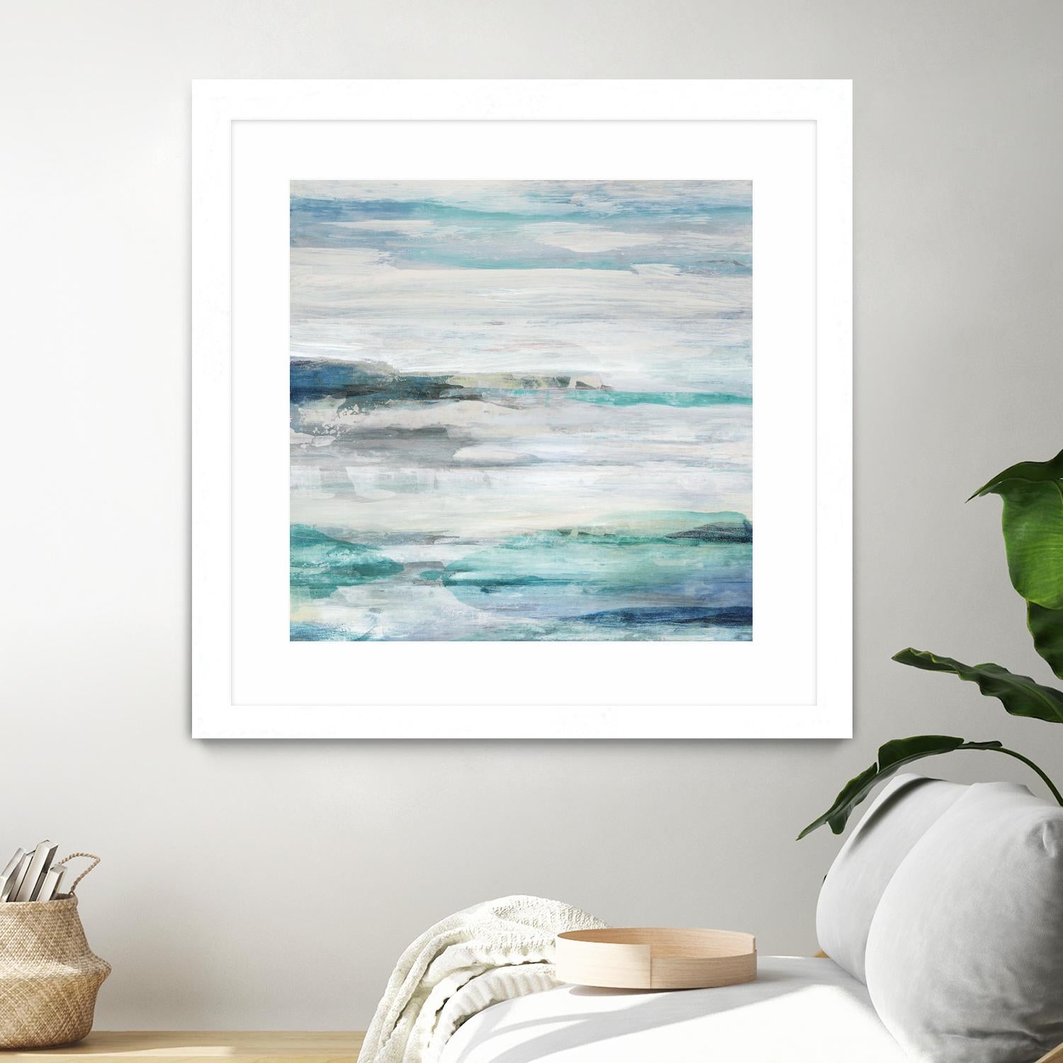 Sea Foam II by Maya Woods on GIANT ART - cyan abstract