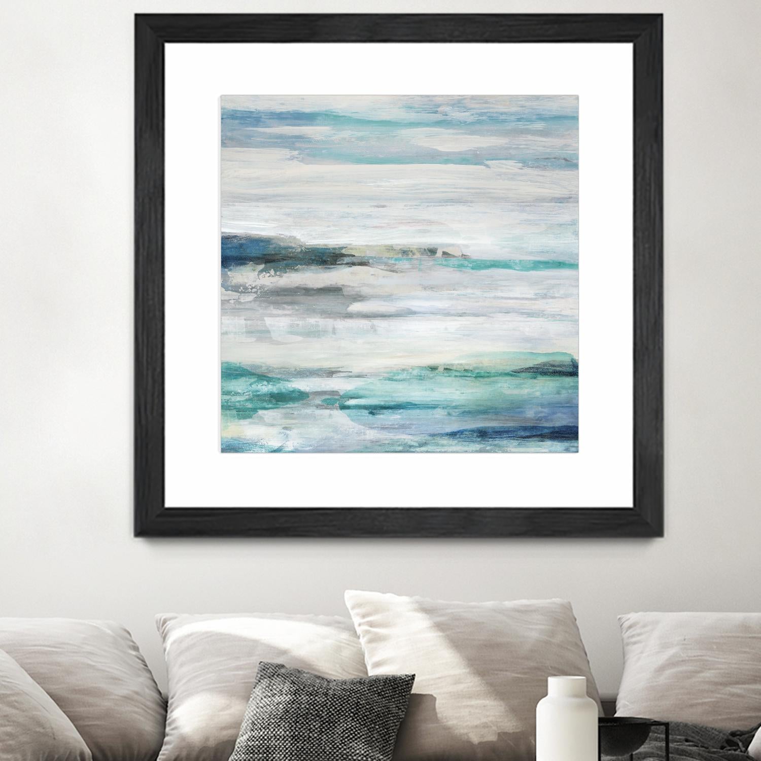 Sea Foam II by Maya Woods on GIANT ART - cyan abstract