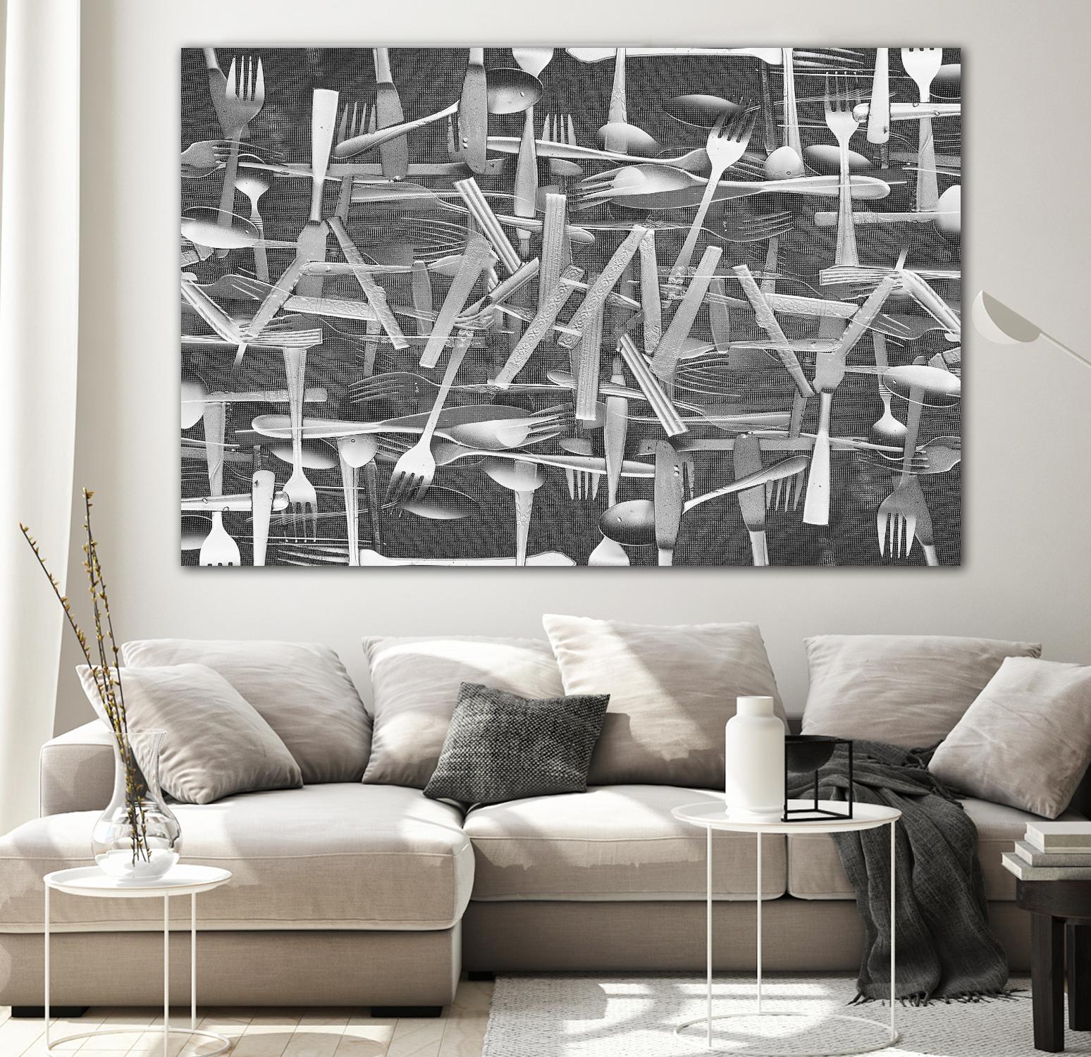 DINNER I by Norm Stelfox on GIANT ART - grey kitchen