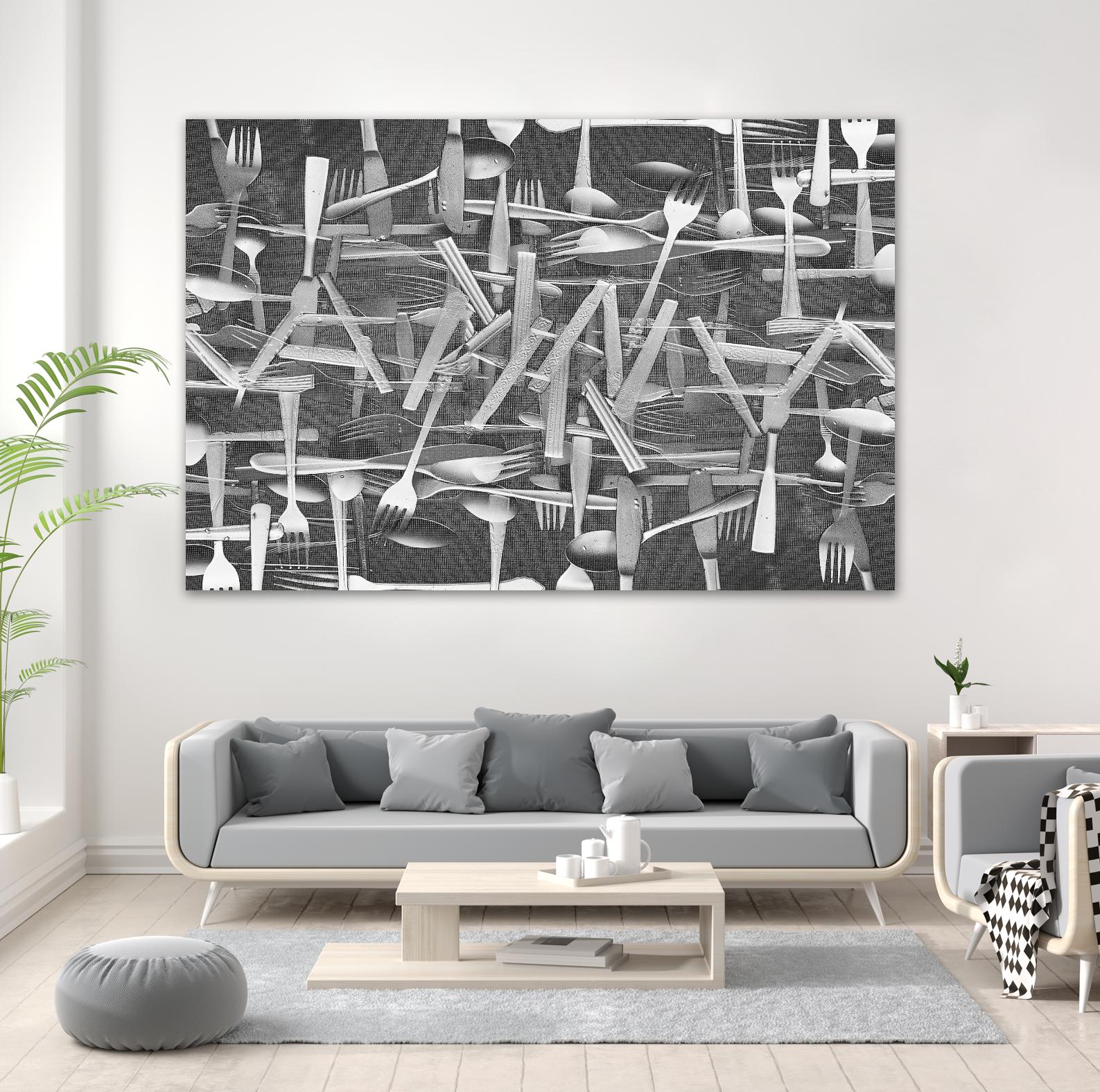 DINNER I by Norm Stelfox on GIANT ART - grey kitchen