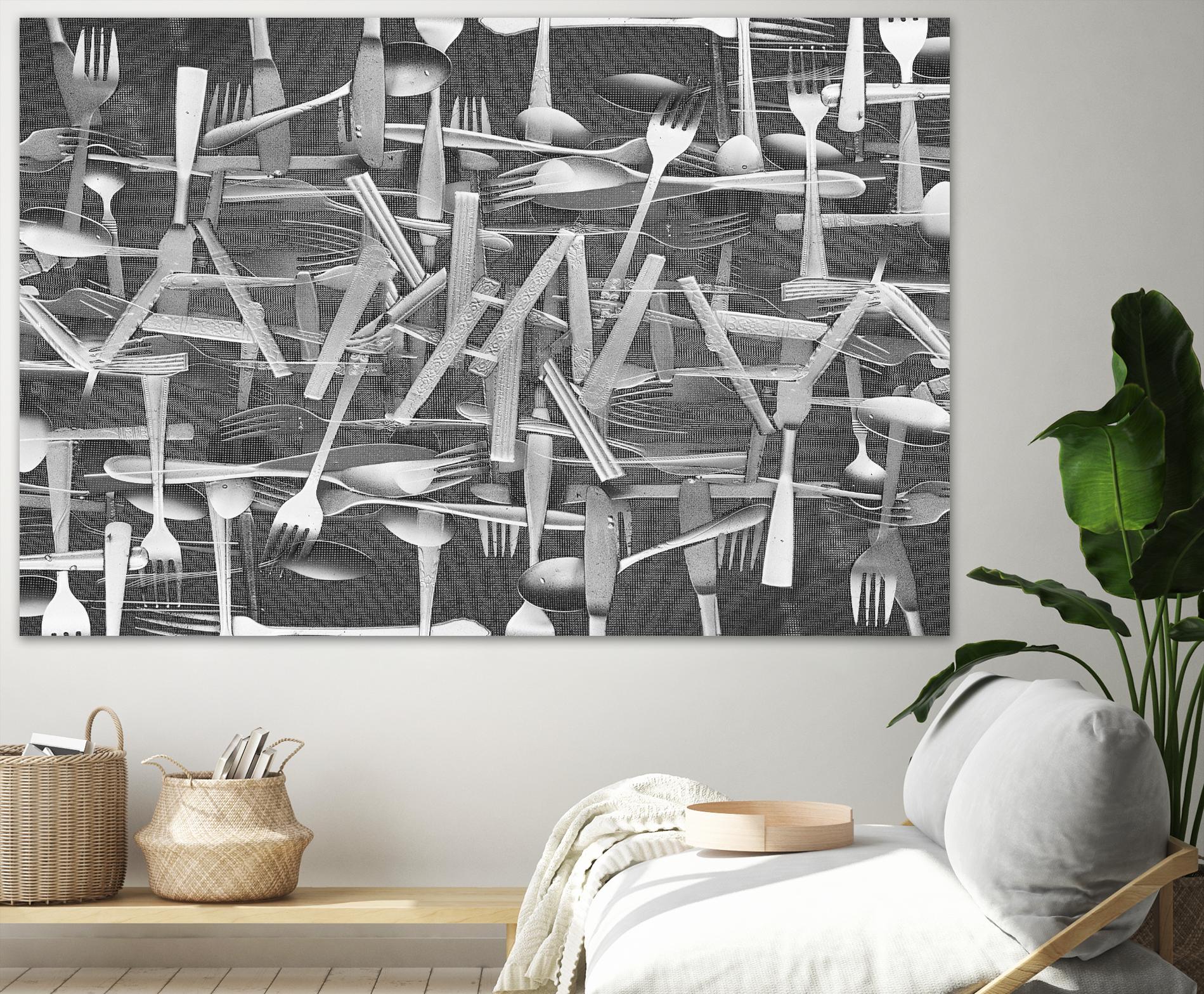 DINNER I by Norm Stelfox on GIANT ART - grey kitchen