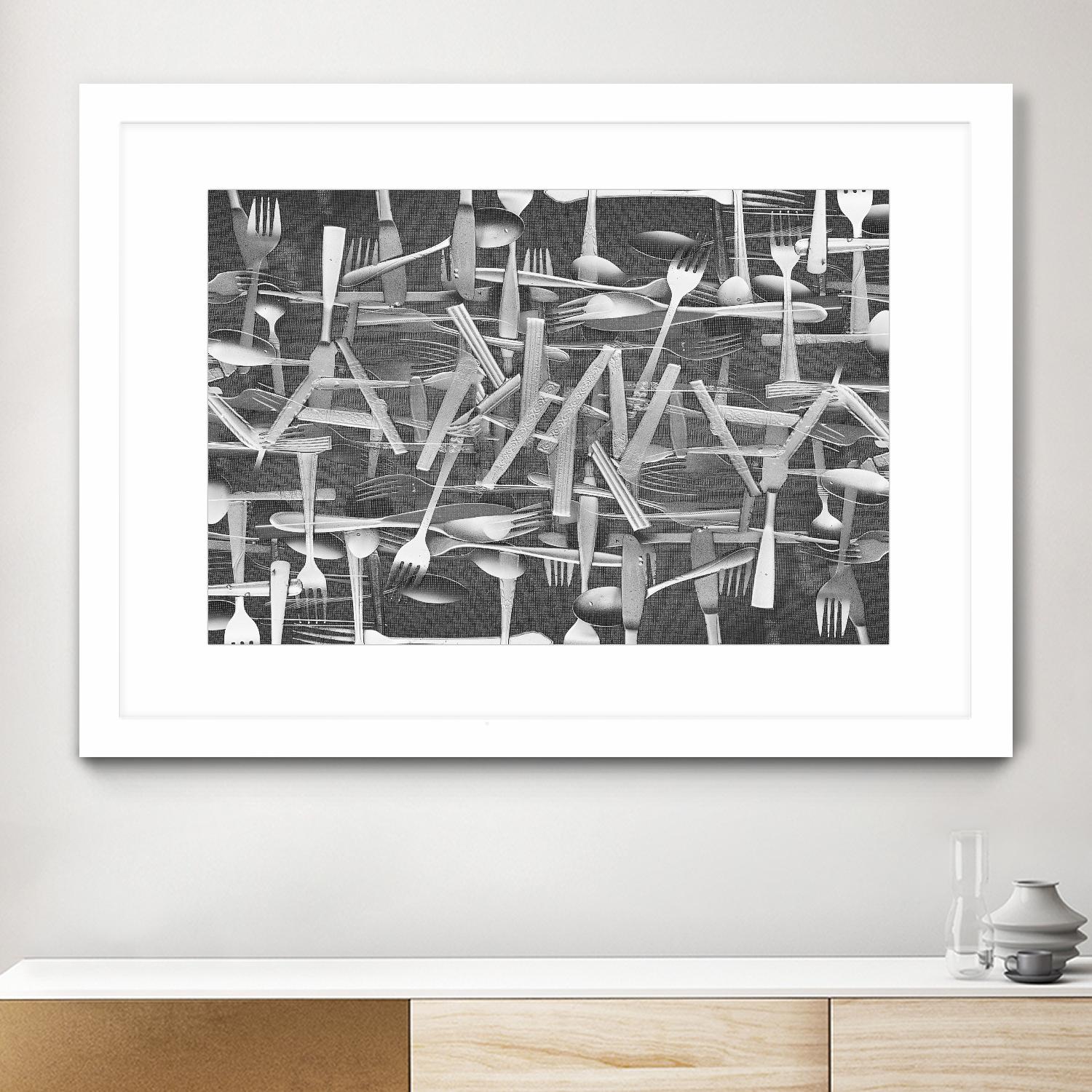 DINNER I by Norm Stelfox on GIANT ART - grey kitchen