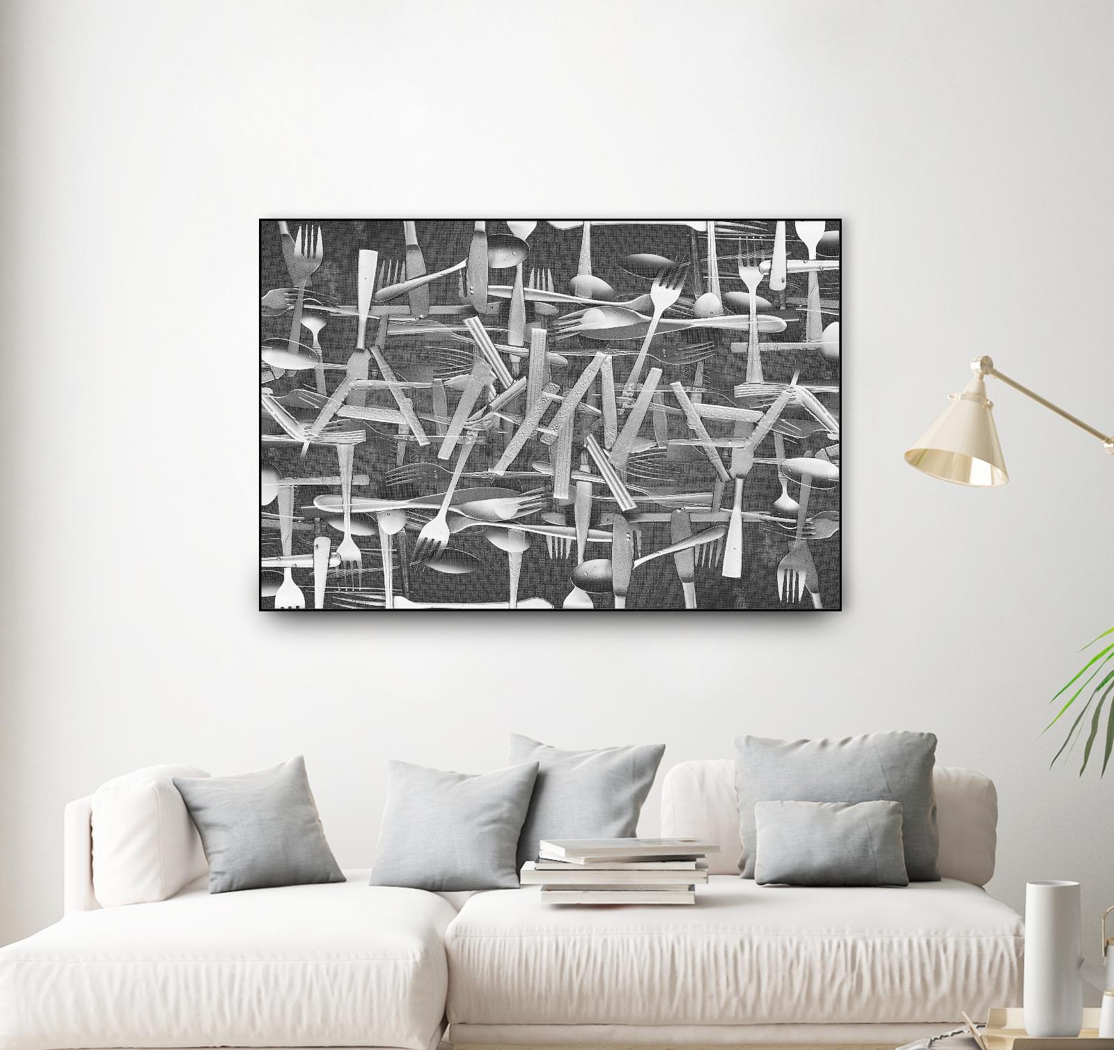 DINNER I by Norm Stelfox on GIANT ART - grey kitchen