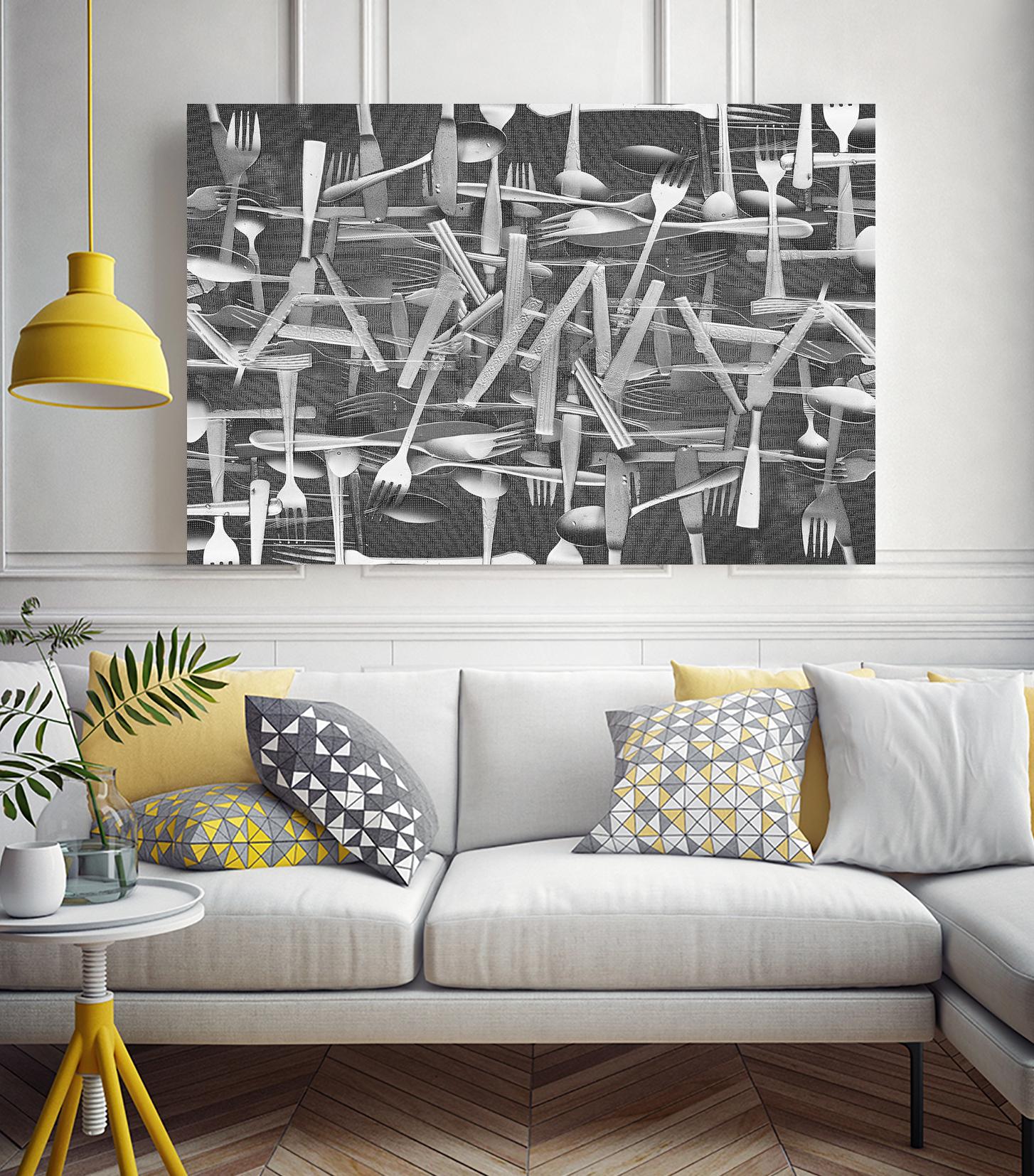 DINNER I by Norm Stelfox on GIANT ART - grey kitchen