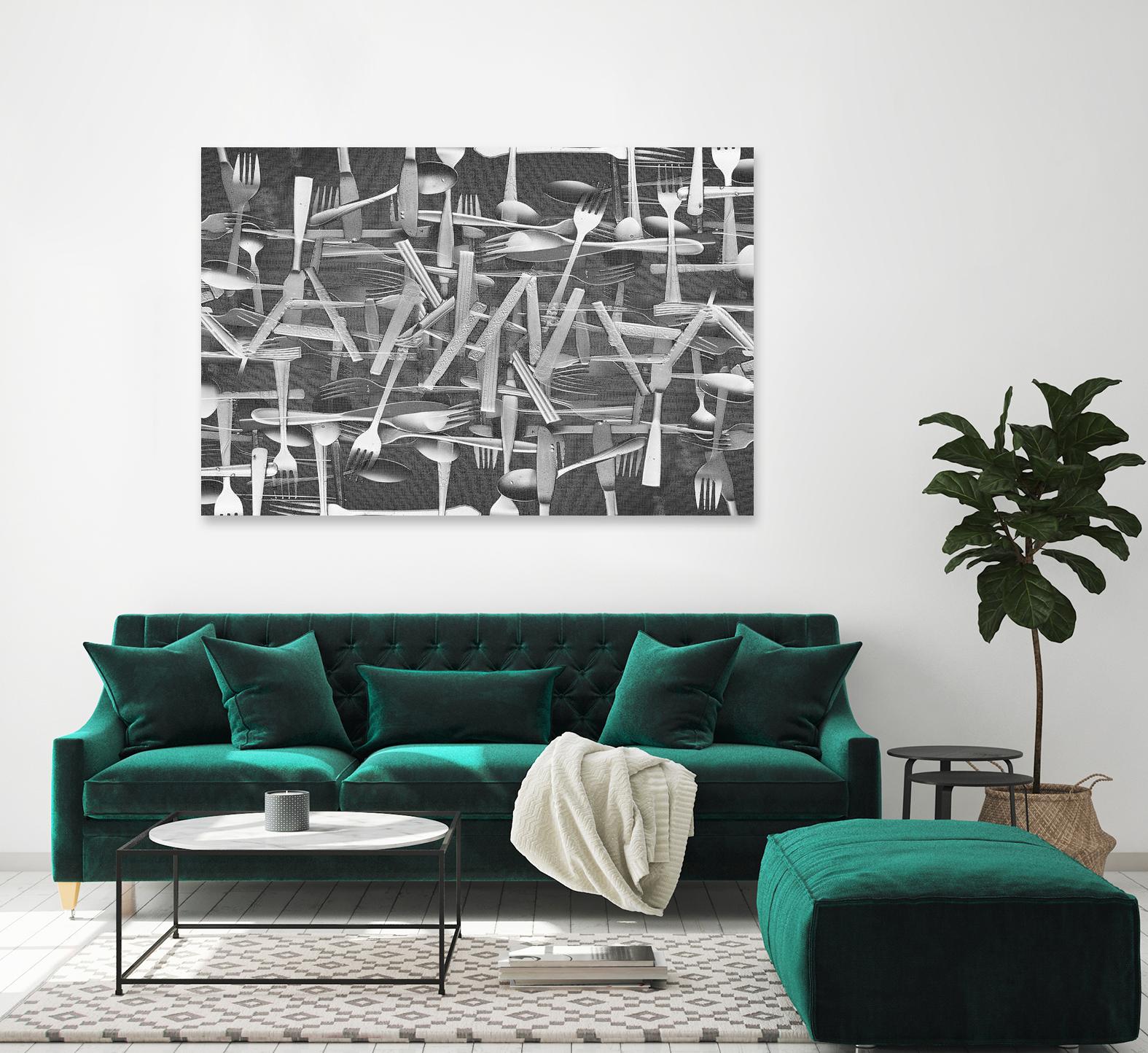 DINNER I by Norm Stelfox on GIANT ART - grey kitchen