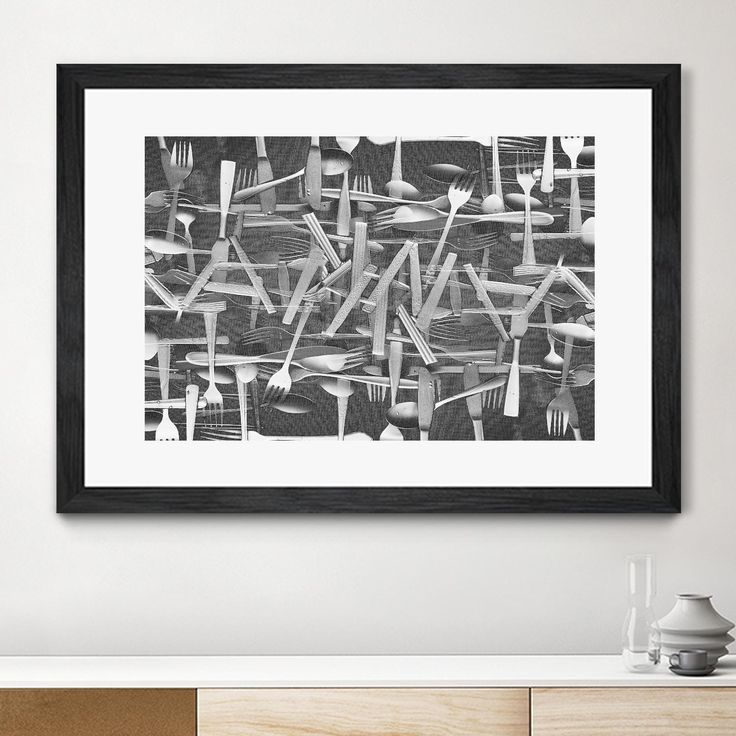 DINNER I by Norm Stelfox on GIANT ART - grey kitchen