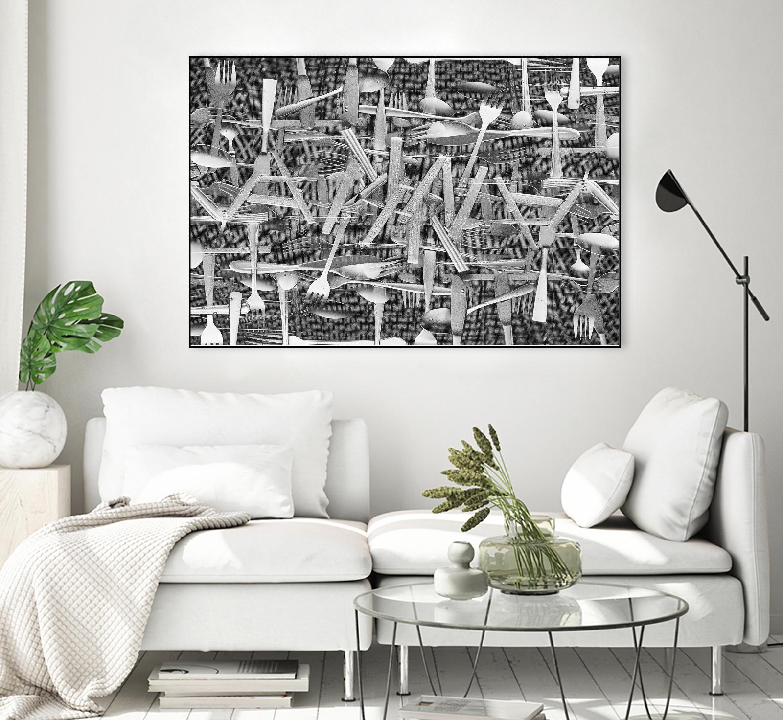 DINNER I by Norm Stelfox on GIANT ART - grey kitchen