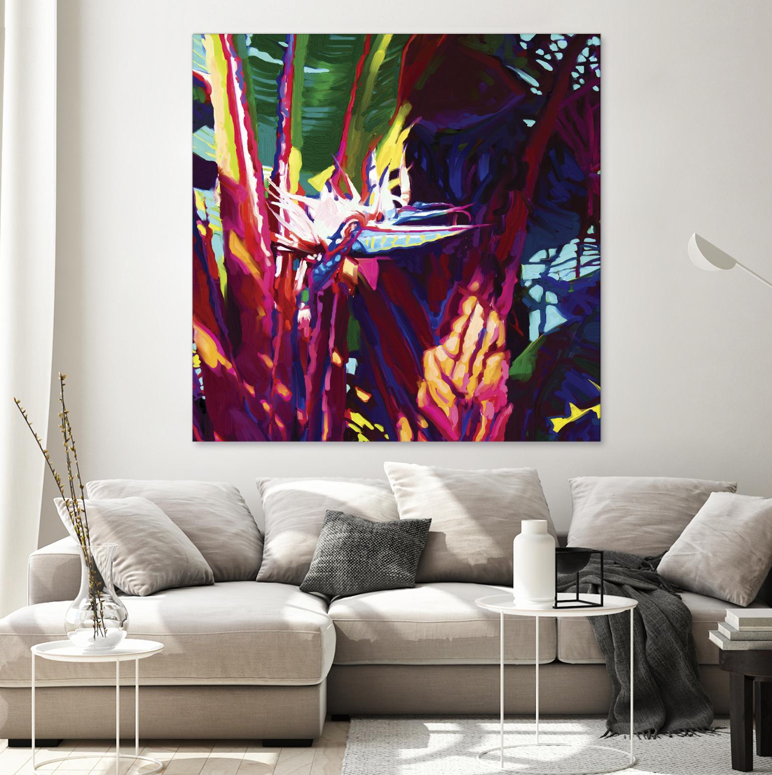 Palm Impressions by Rick Novak on GIANT ART - blue tropical