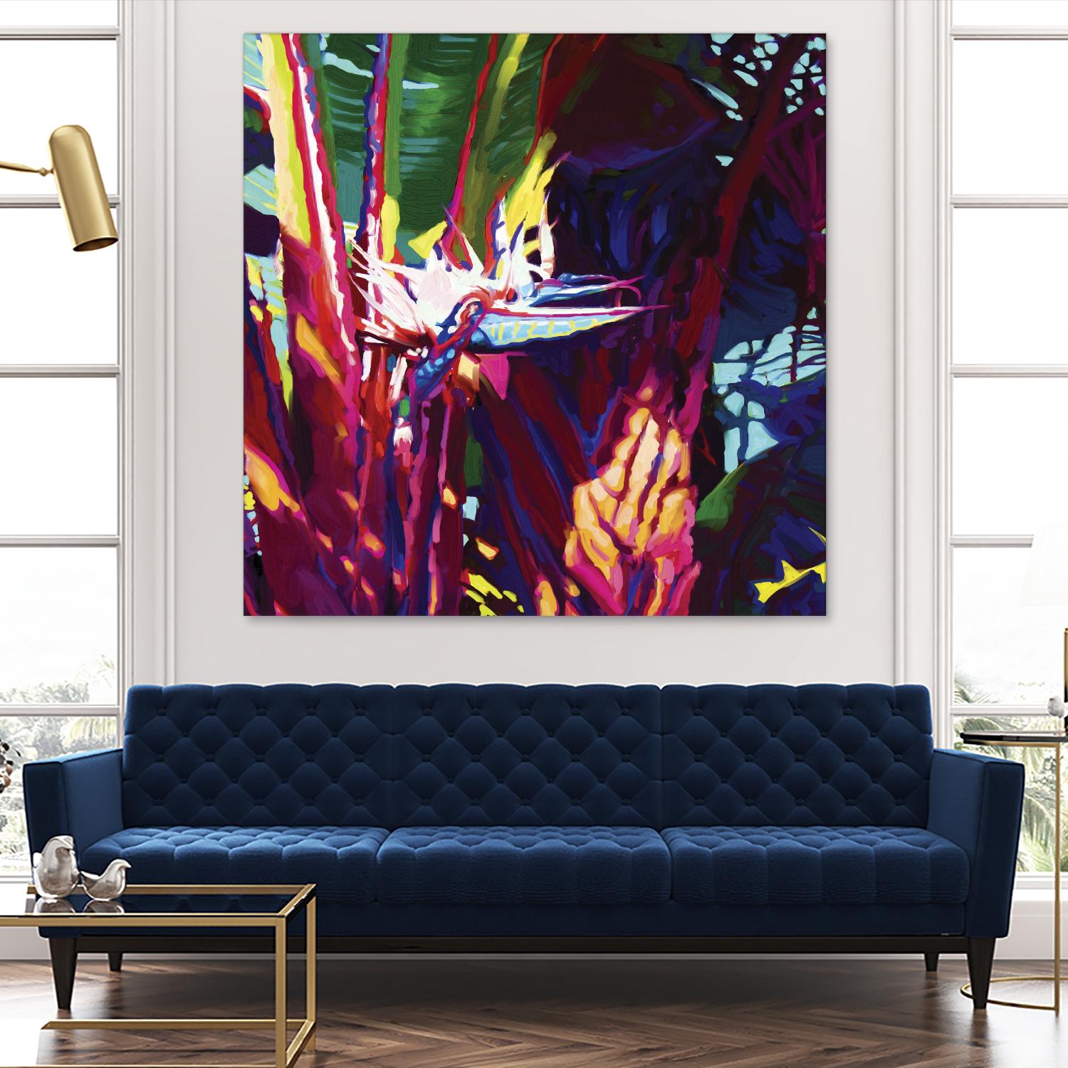 Palm Impressions by Rick Novak on GIANT ART - blue tropical