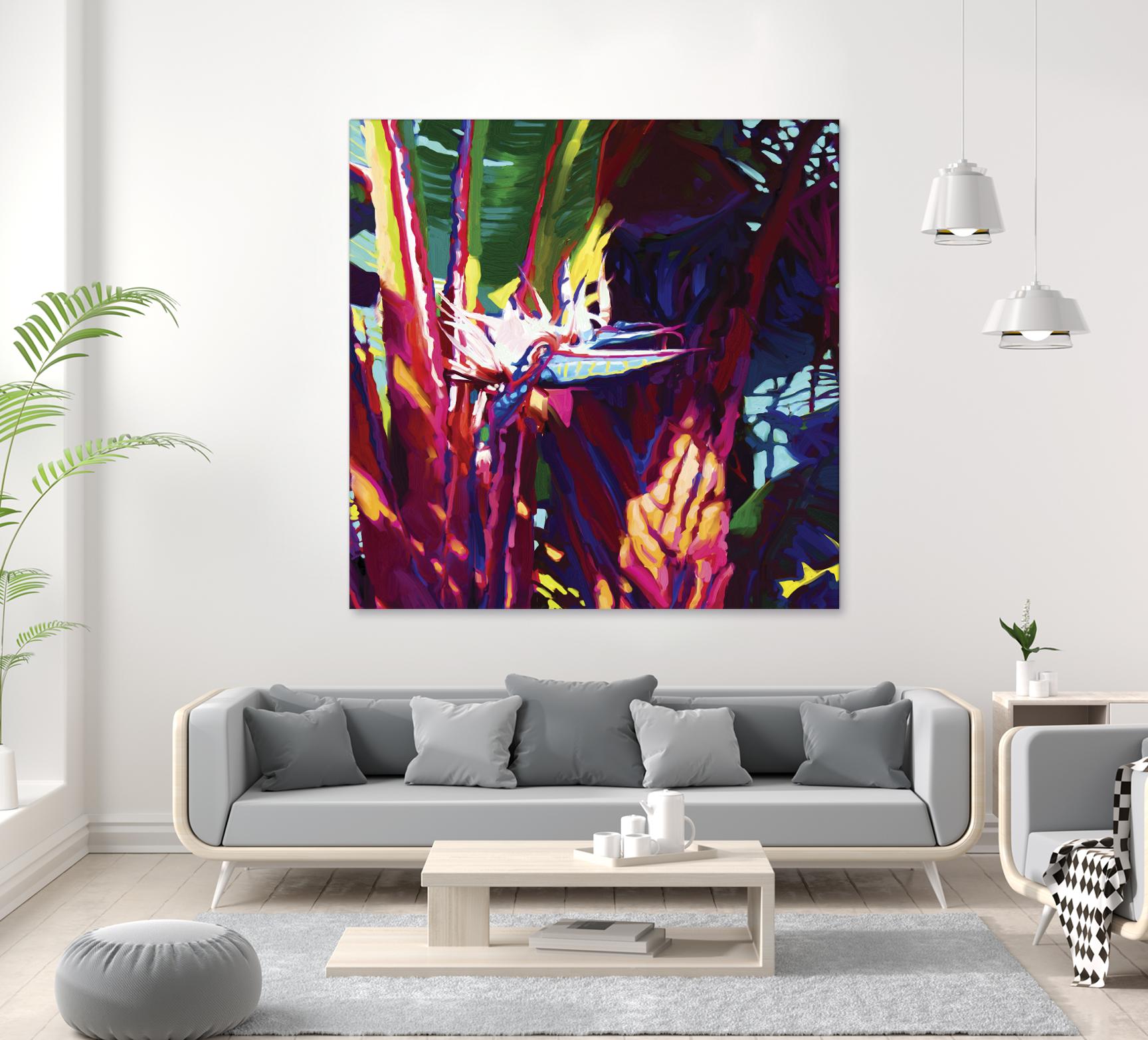 Palm Impressions by Rick Novak on GIANT ART - blue tropical