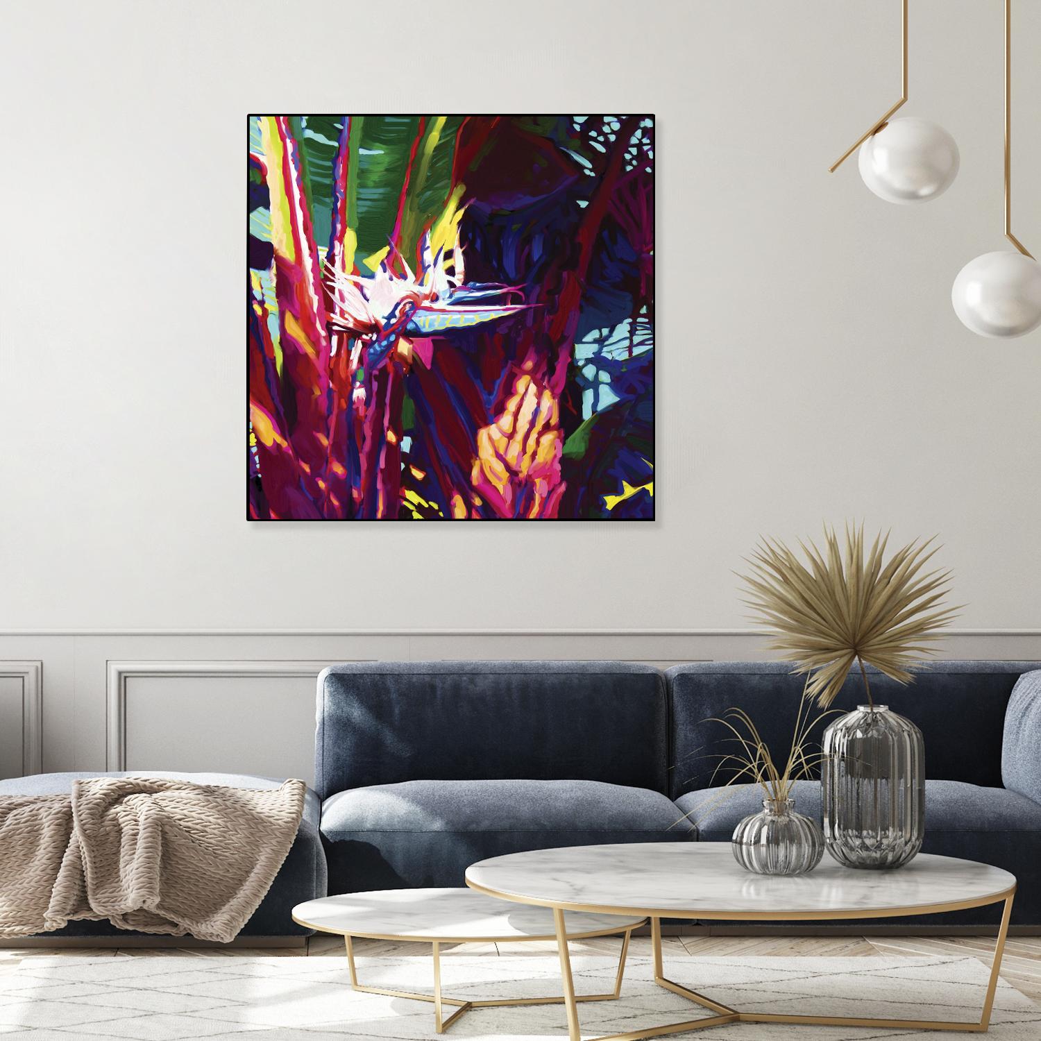 Palm Impressions by Rick Novak on GIANT ART - blue tropical