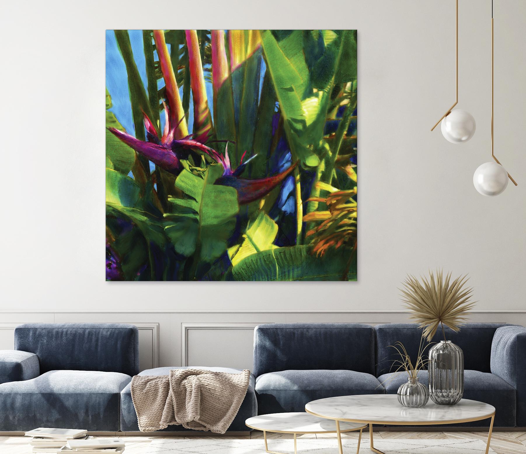 Waters Palm I by Rick Novak on GIANT ART - blue tropical