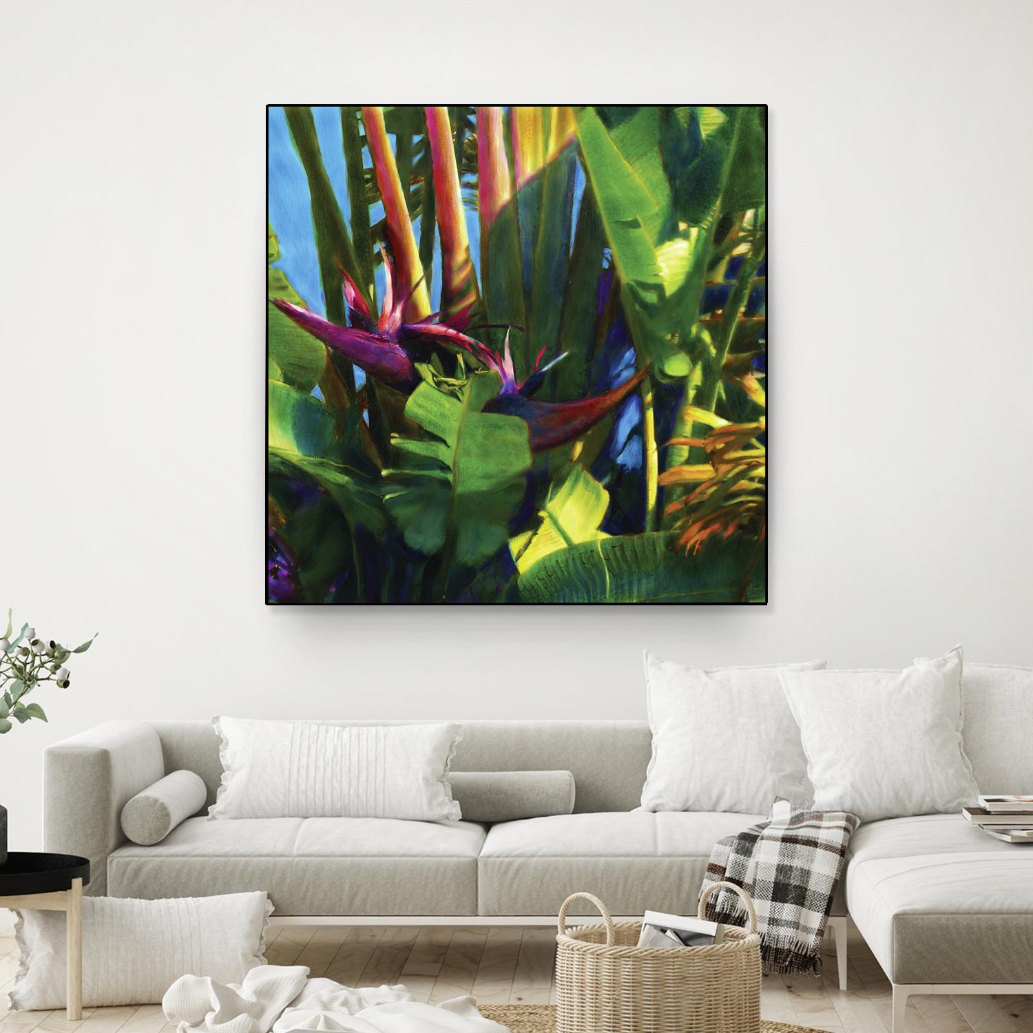 Waters Palm I by Rick Novak on GIANT ART - blue tropical