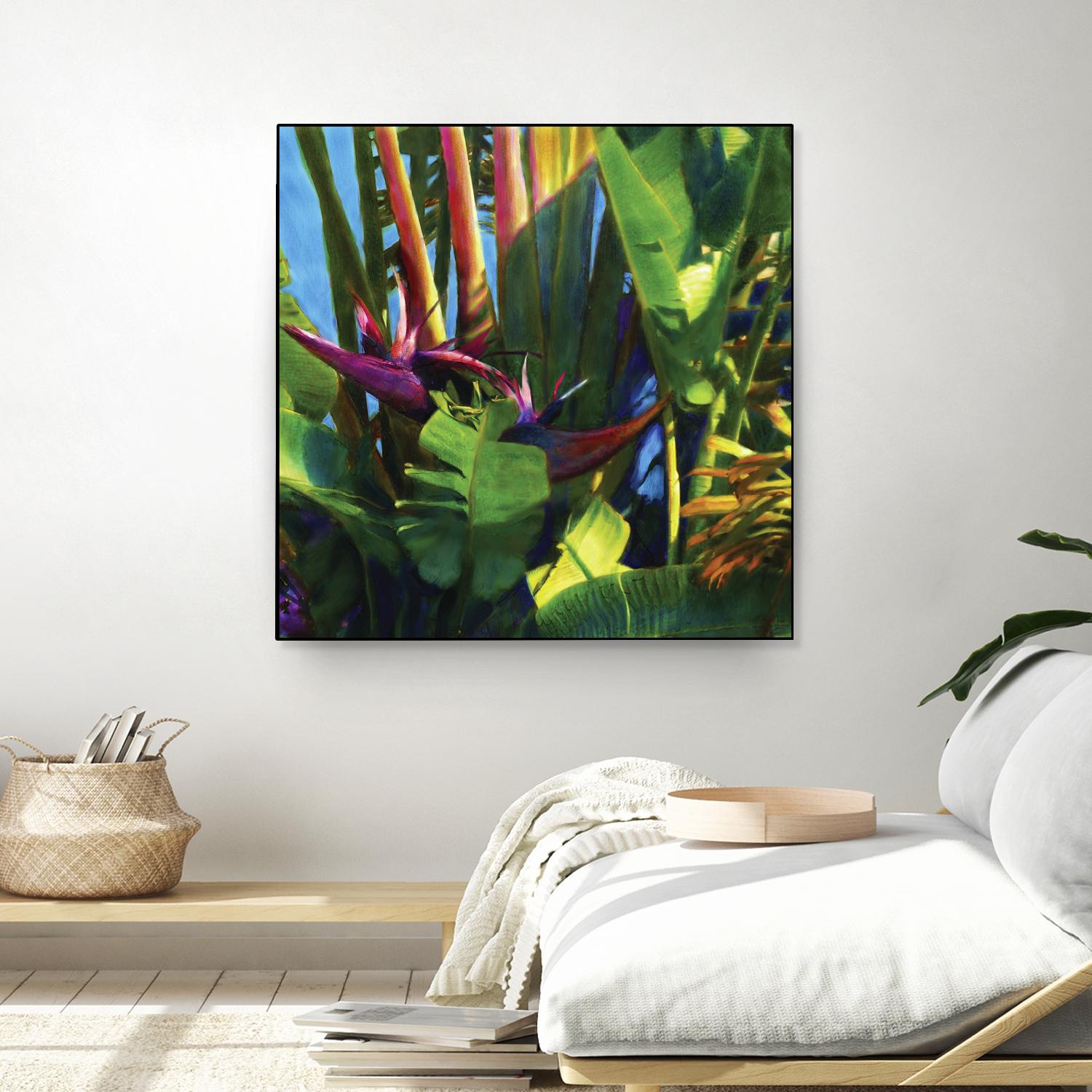 Waters Palm I by Rick Novak on GIANT ART - blue tropical