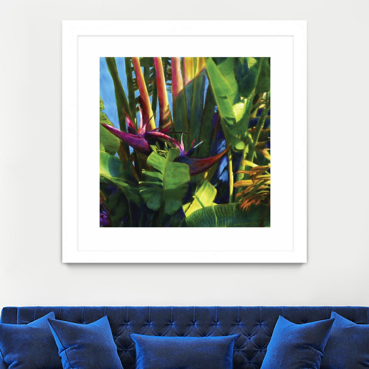 Waters Palm I by Rick Novak on GIANT ART - blue tropical