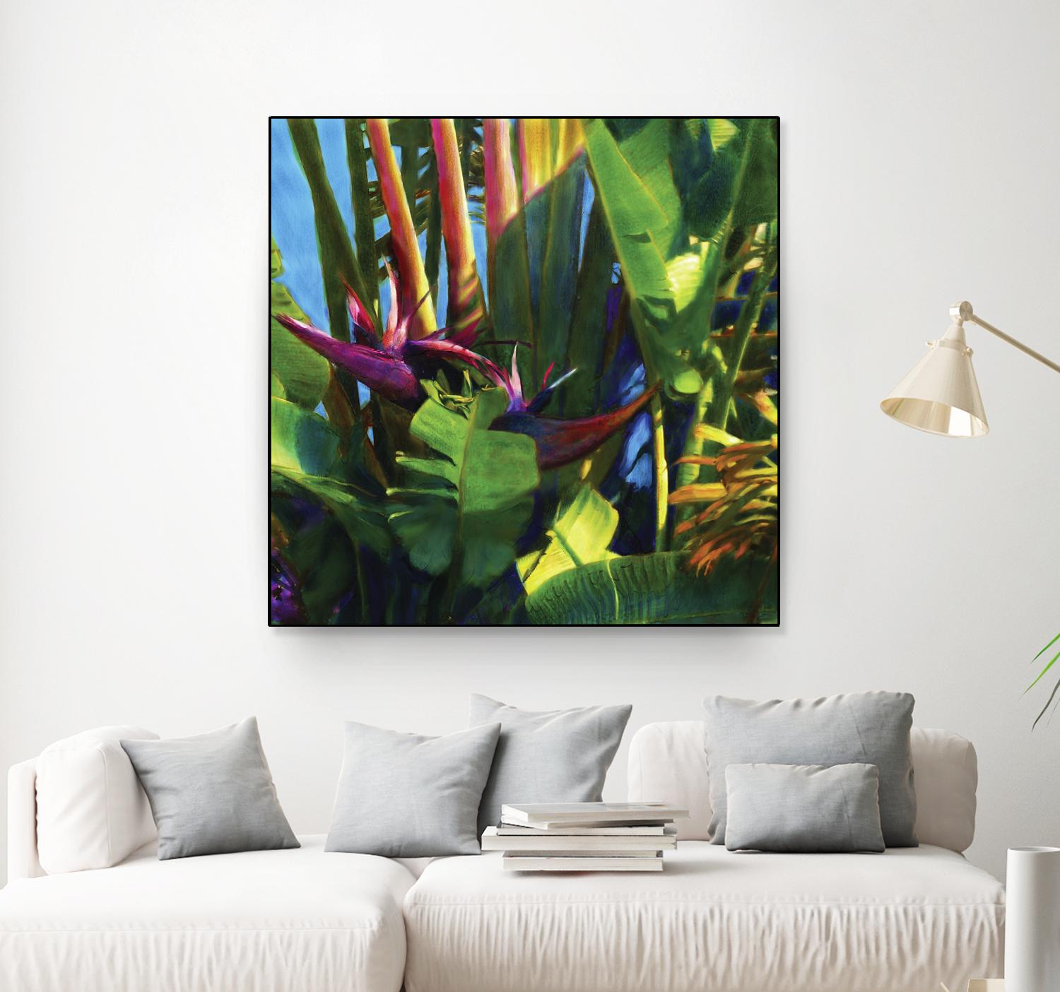 Waters Palm I by Rick Novak on GIANT ART - blue tropical