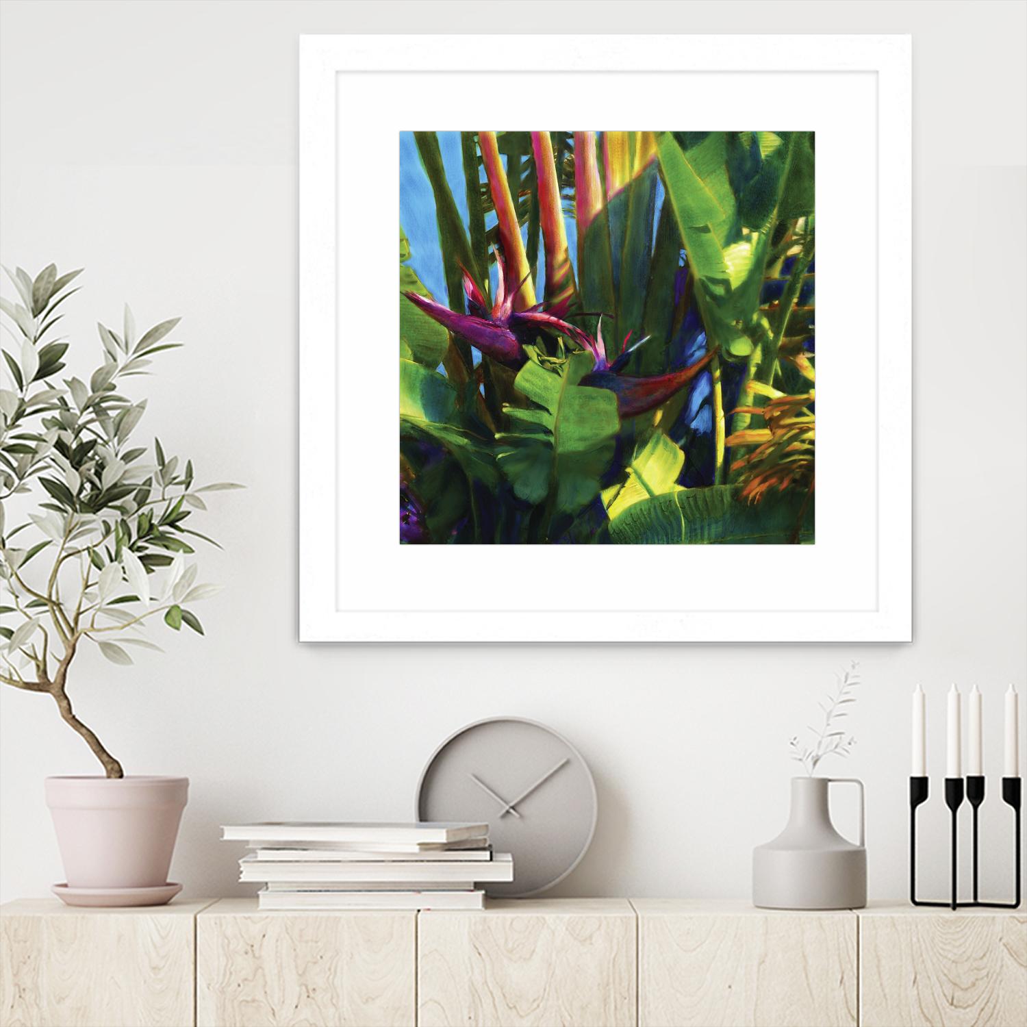 Waters Palm I by Rick Novak on GIANT ART - blue tropical