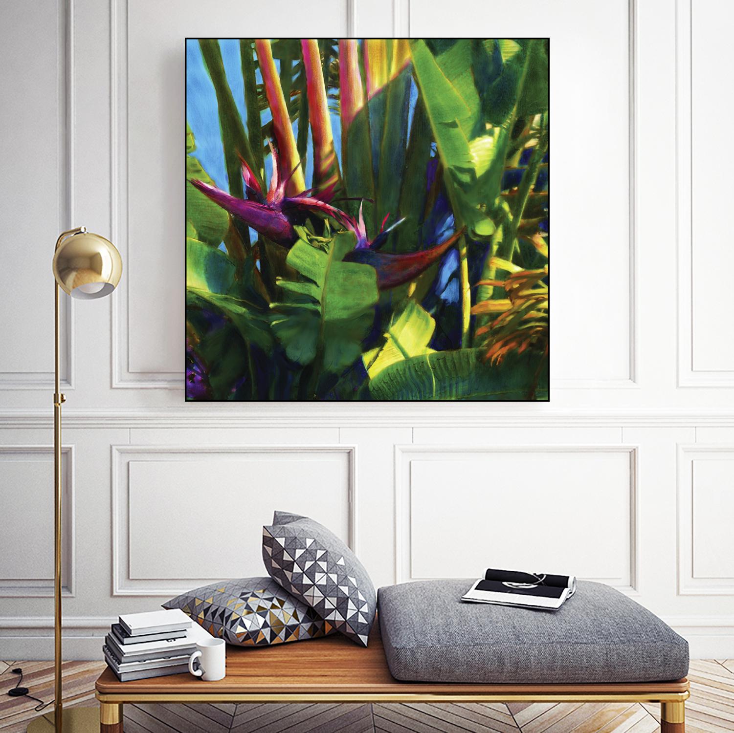 Waters Palm I by Rick Novak on GIANT ART - blue tropical