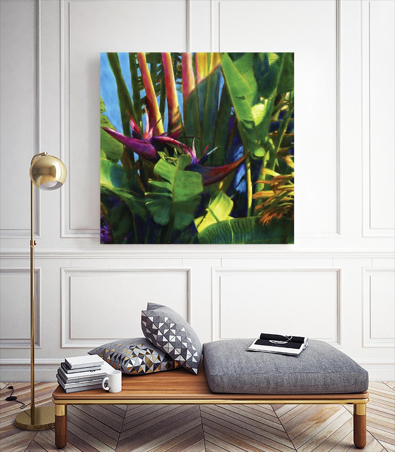 Waters Palm I by Rick Novak on GIANT ART - blue tropical