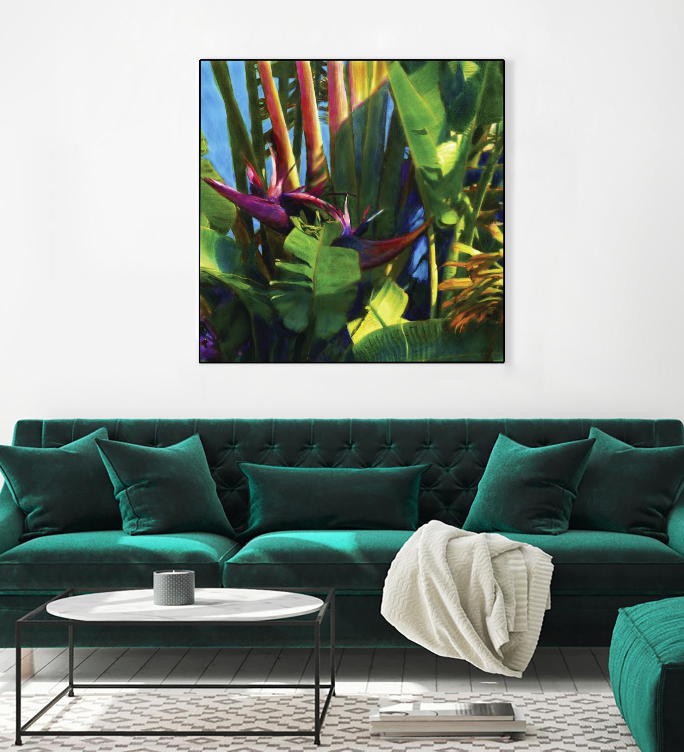 Waters Palm I by Rick Novak on GIANT ART - blue tropical
