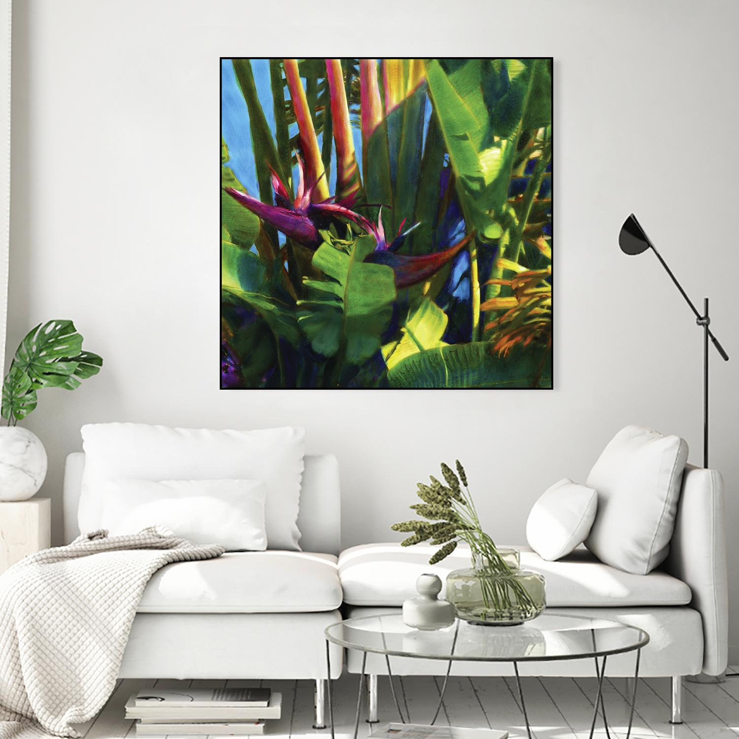 Waters Palm I by Rick Novak on GIANT ART - blue tropical