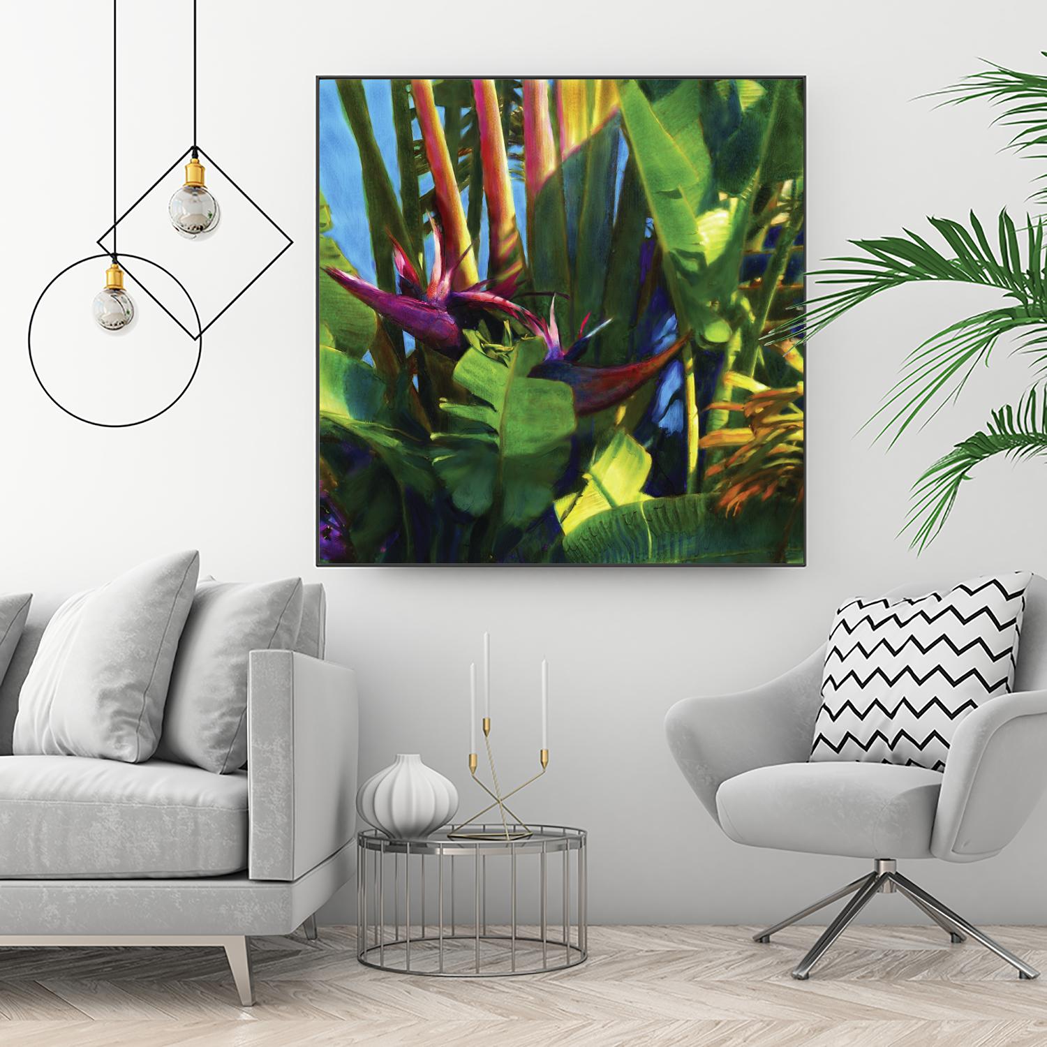 Waters Palm I by Rick Novak on GIANT ART - blue tropical