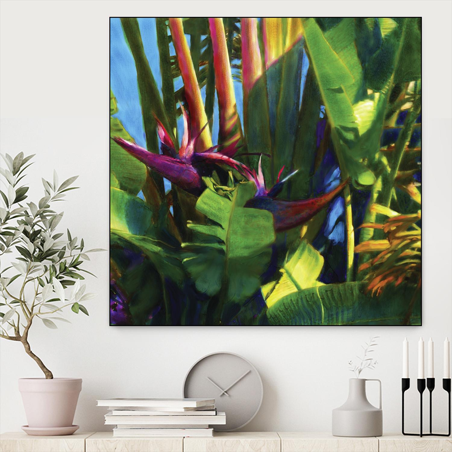 Waters Palm I by Rick Novak on GIANT ART - blue tropical