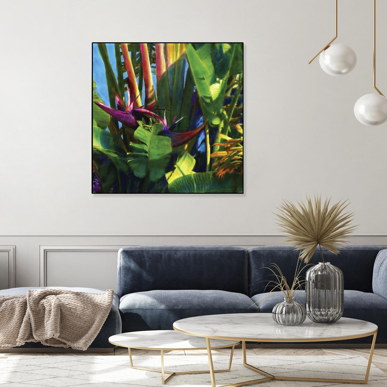 Waters Palm I by Rick Novak on GIANT ART - blue tropical