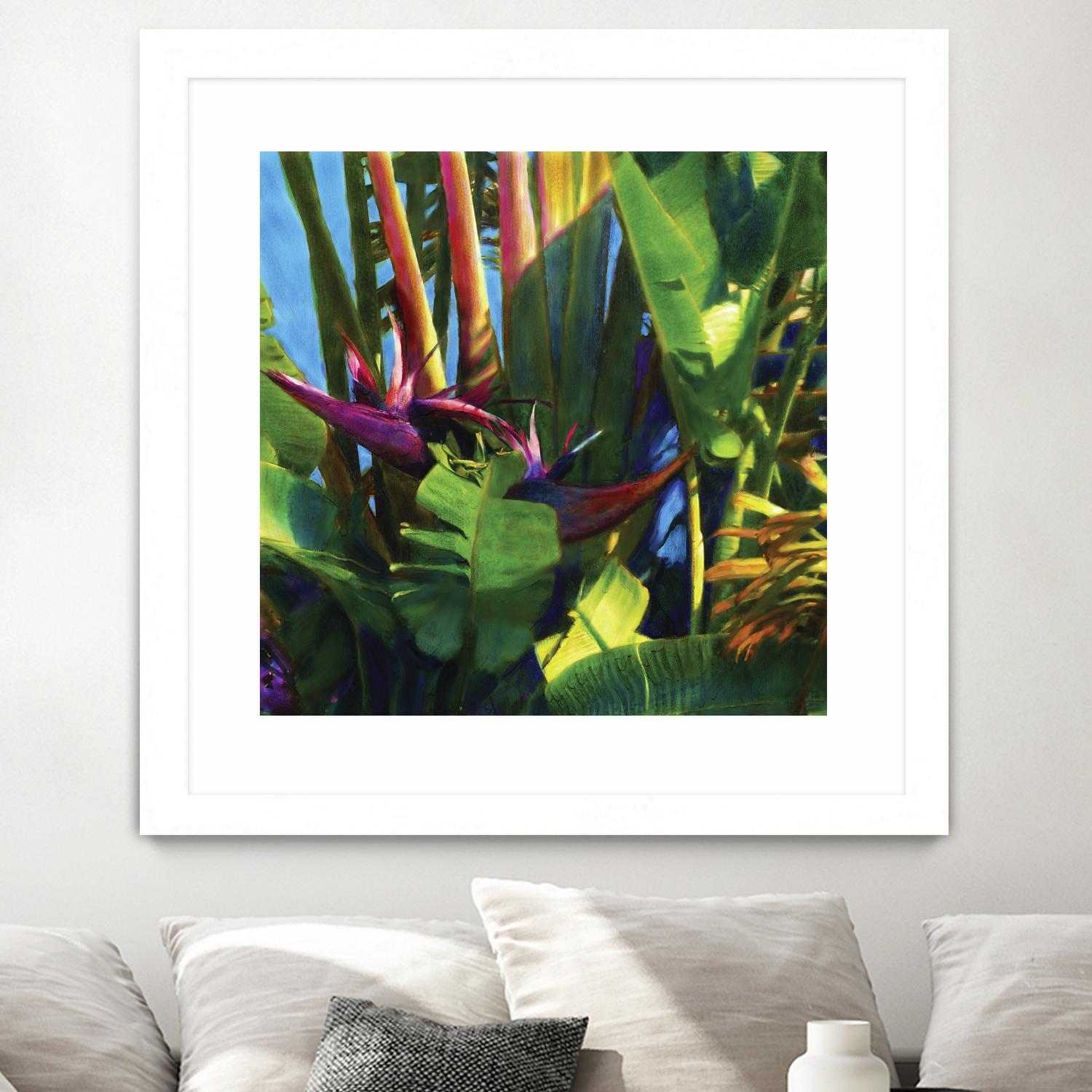 Waters Palm I by Rick Novak on GIANT ART - blue tropical