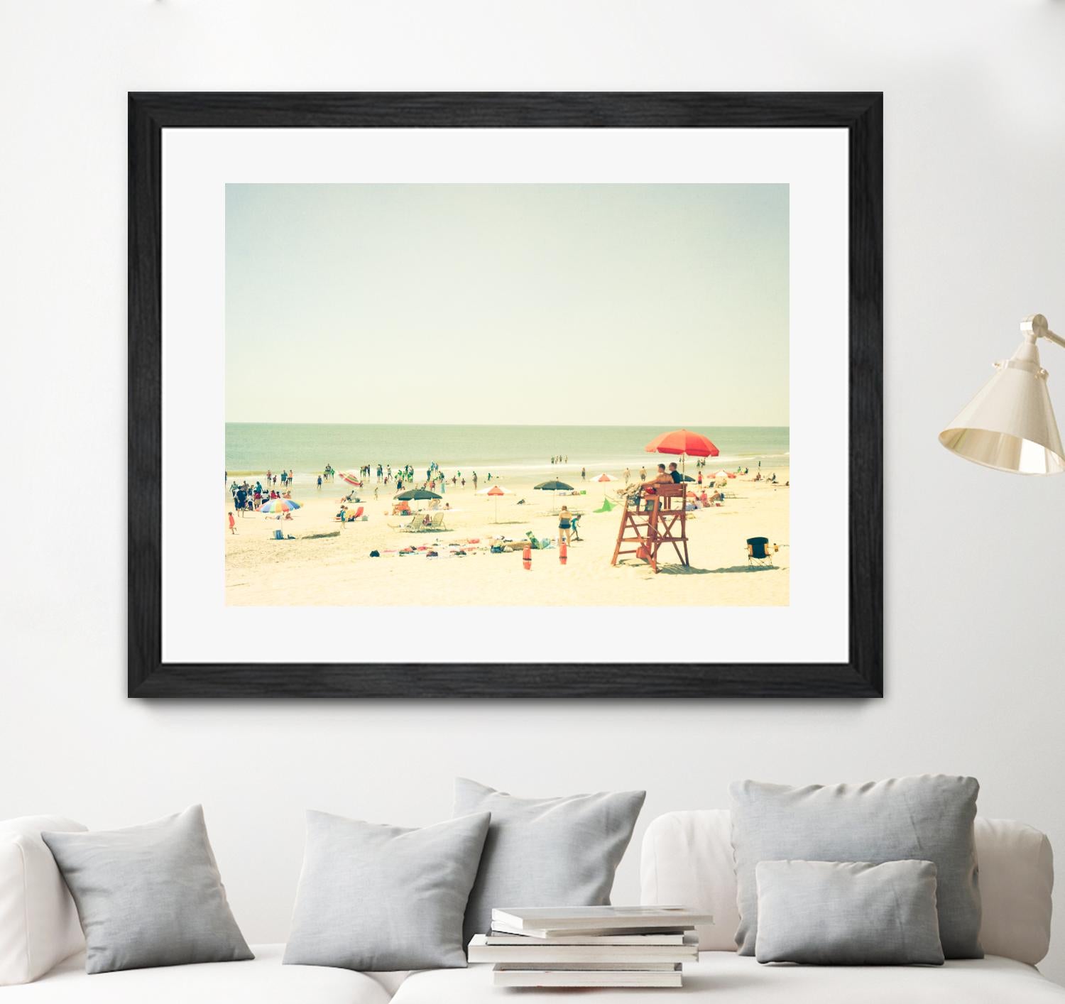 Sunbathers I by Olivia Joy on GIANT ART - beige costal beach
