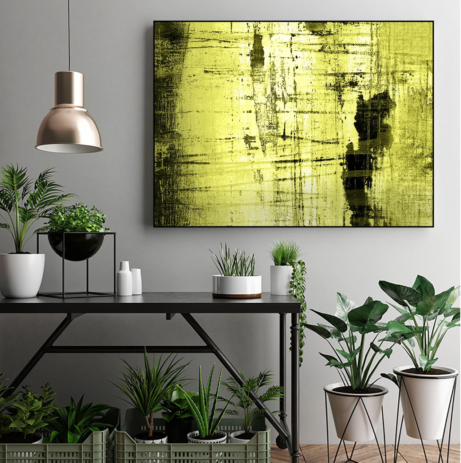 Vert Lime by PI Studio on GIANT ART - black abstract