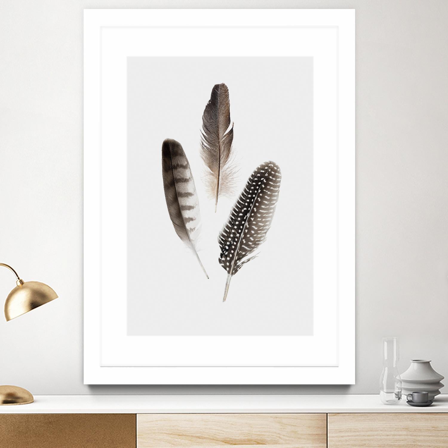 Feathers I by PI Studio on GIANT ART - brown animals