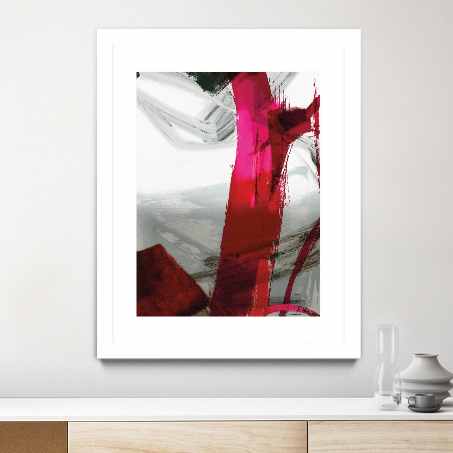 Fuschia I by PI Studio on GIANT ART - grey abstract