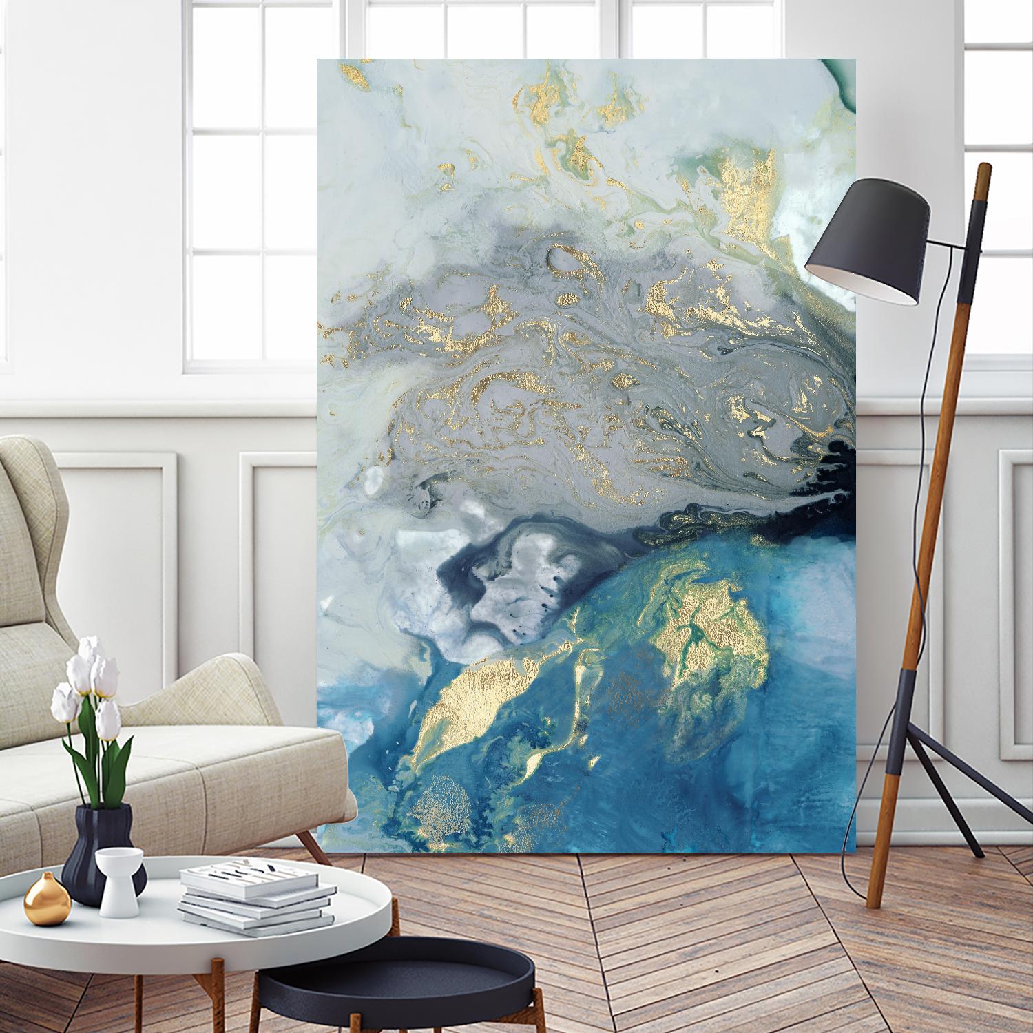 Ocean Splash I by PI Studio on GIANT ART - blue abstract