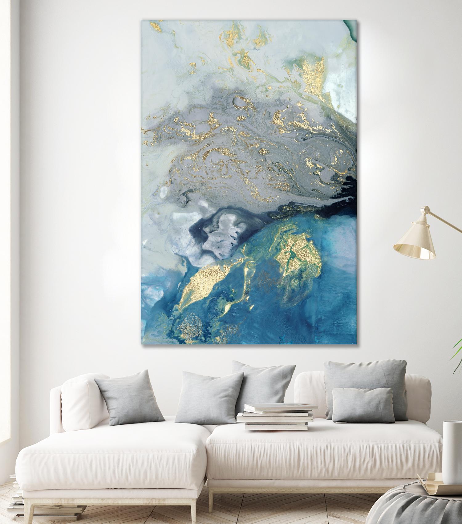 Ocean Splash I by PI Studio on GIANT ART - blue abstract