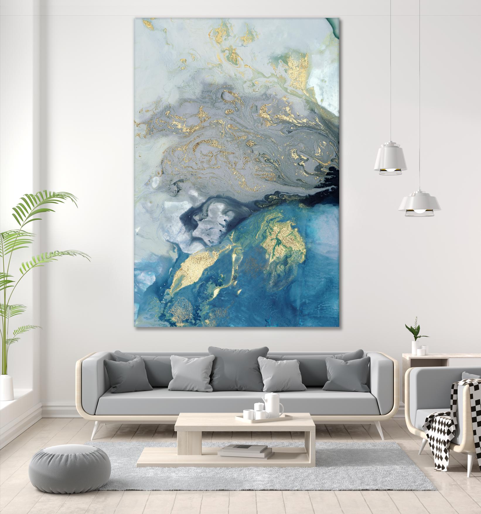 Ocean Splash I by PI Studio on GIANT ART - blue abstract