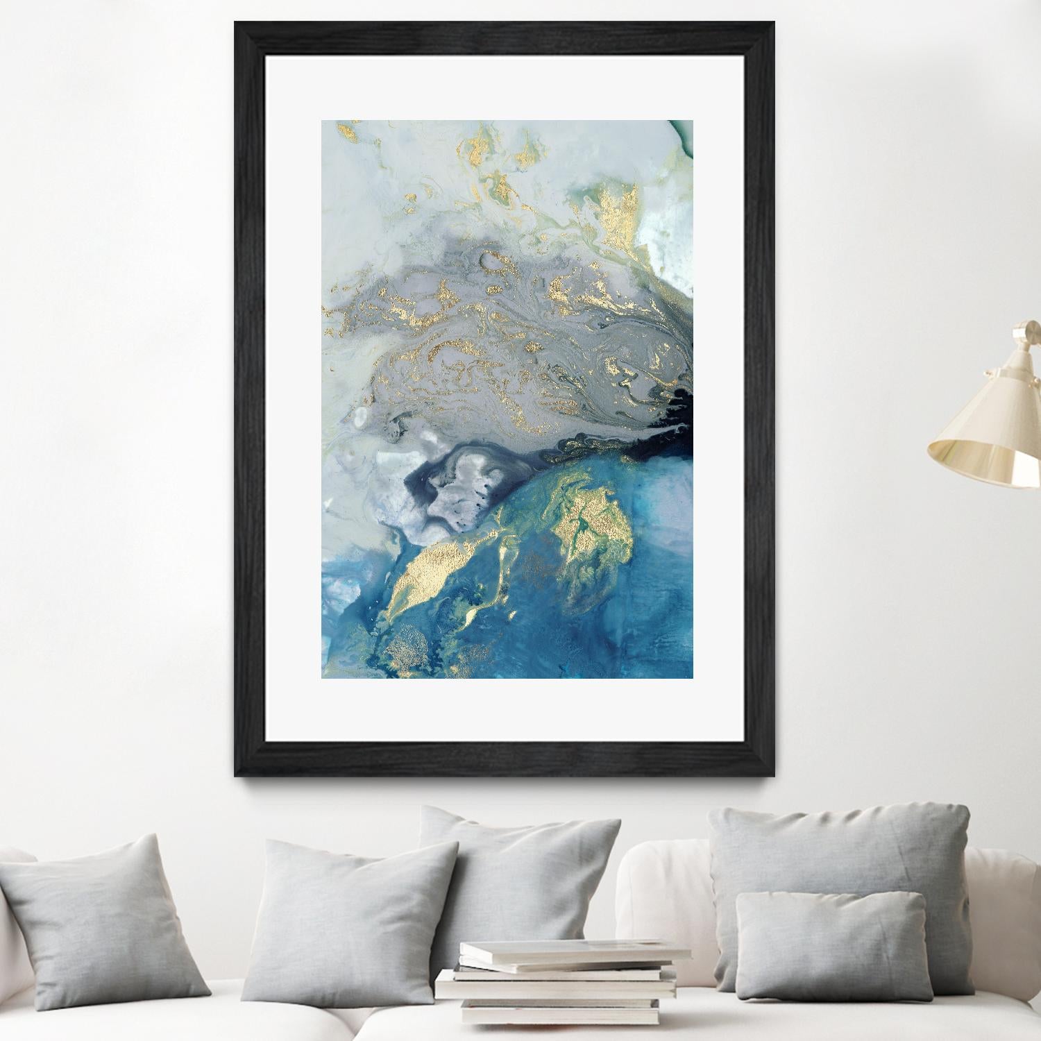 Ocean Splash I by PI Studio on GIANT ART - blue abstract