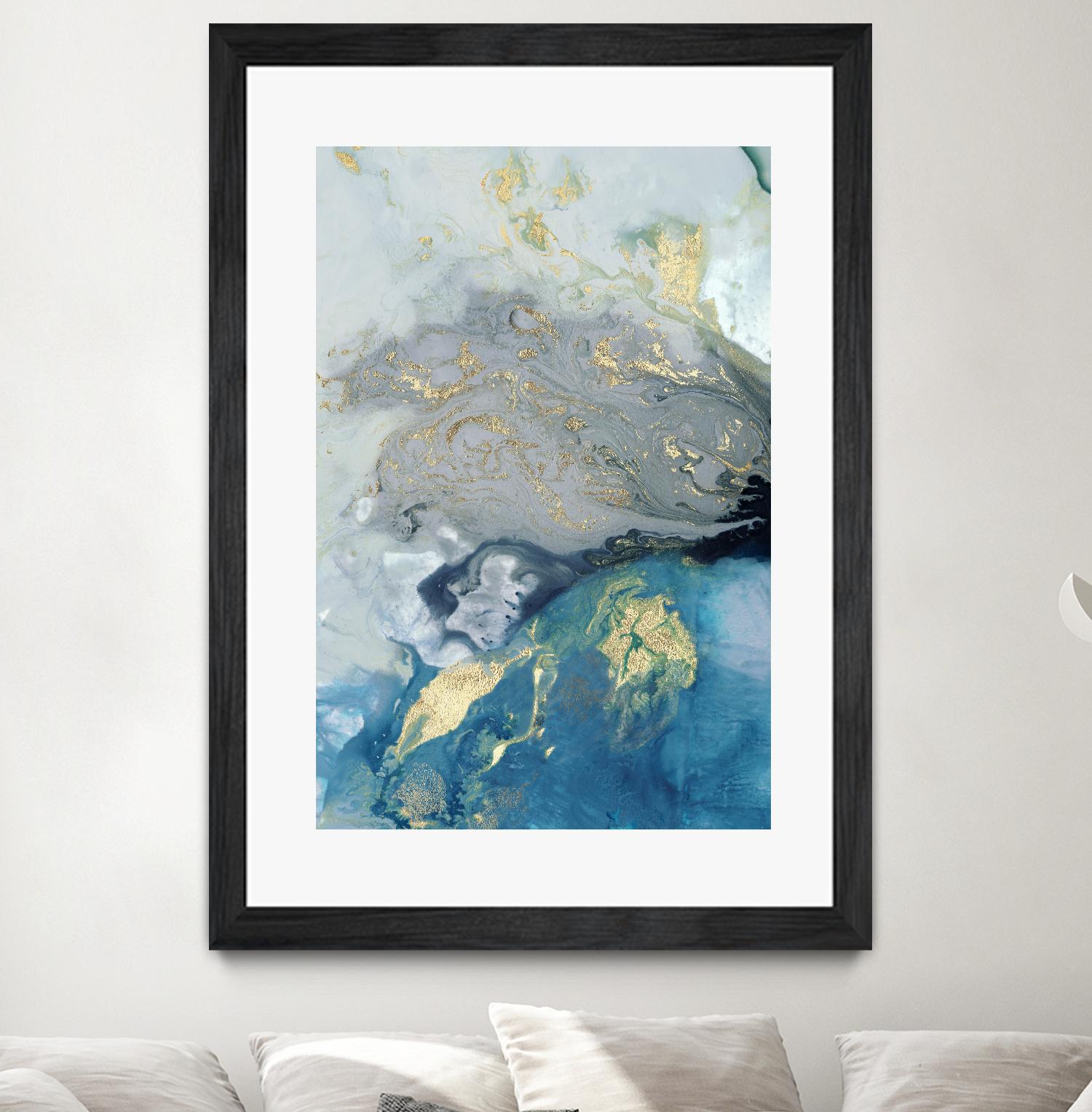 Ocean Splash I by PI Studio on GIANT ART - blue abstract