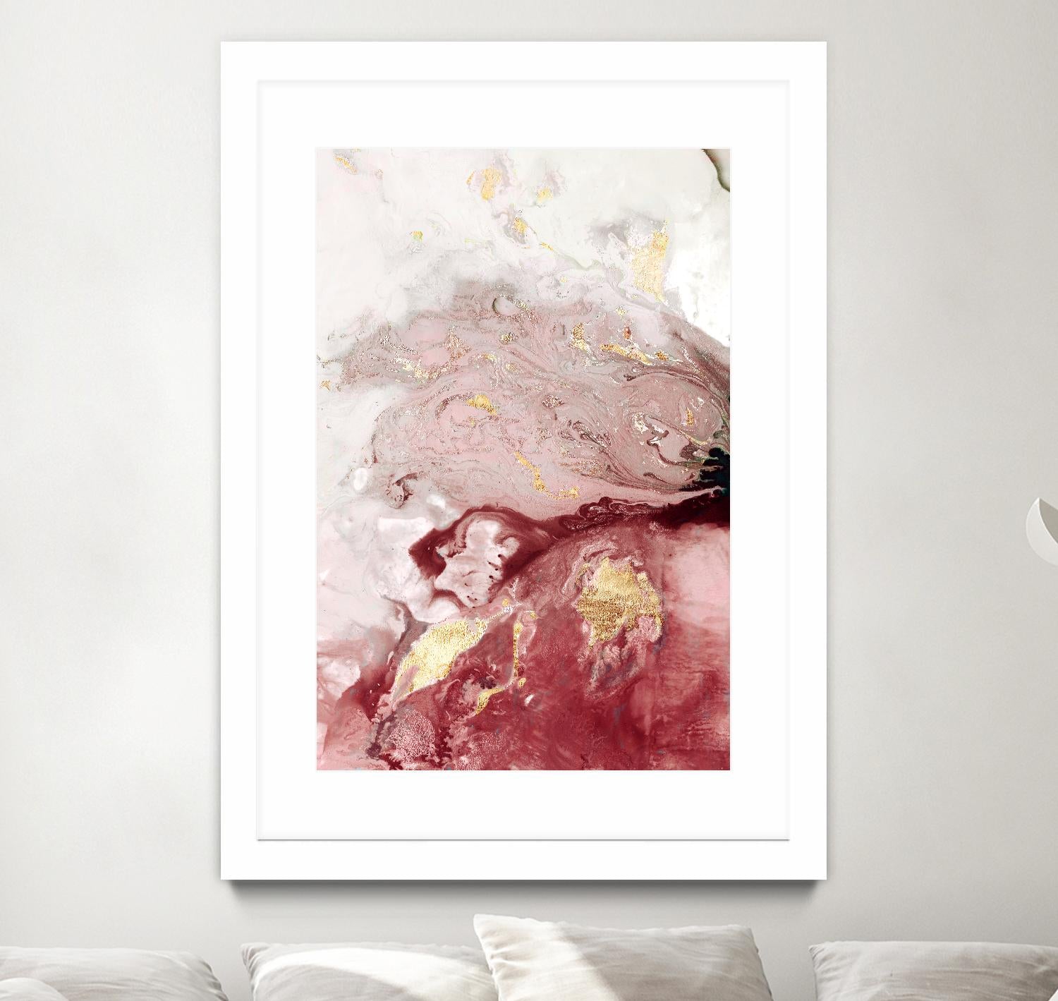 Ocean Splash I Crimson Version by PI Studio on GIANT ART - red abstract