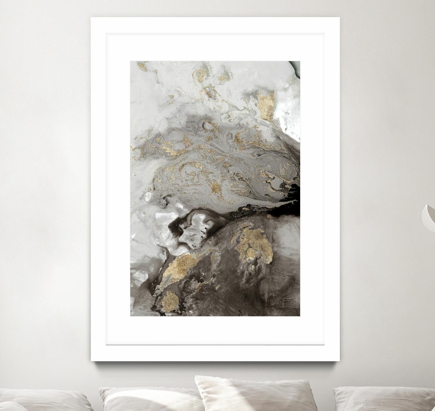 Ocean Splash I Grey Version by PI Studio on GIANT ART - brown abstract