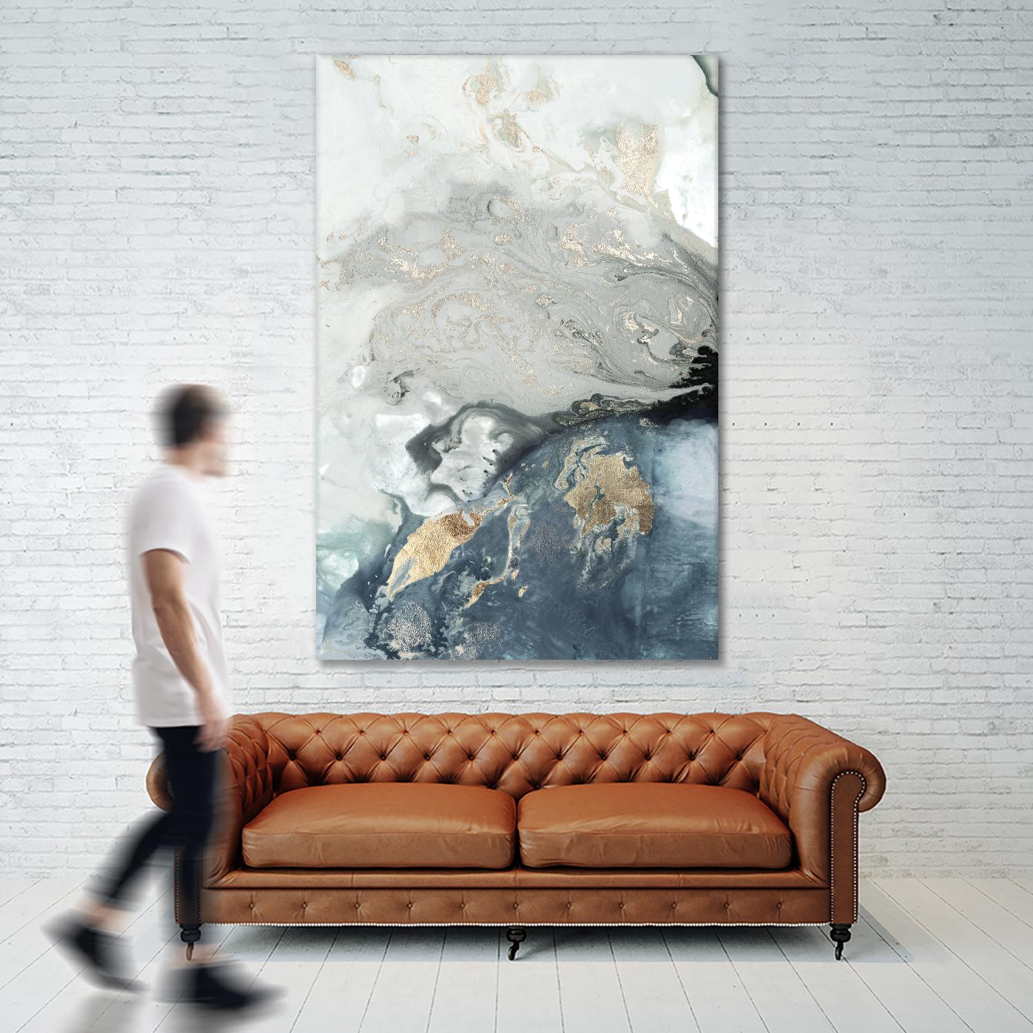 Ocean Splash I Indigo Version by PI Studio on GIANT ART - blue abstract