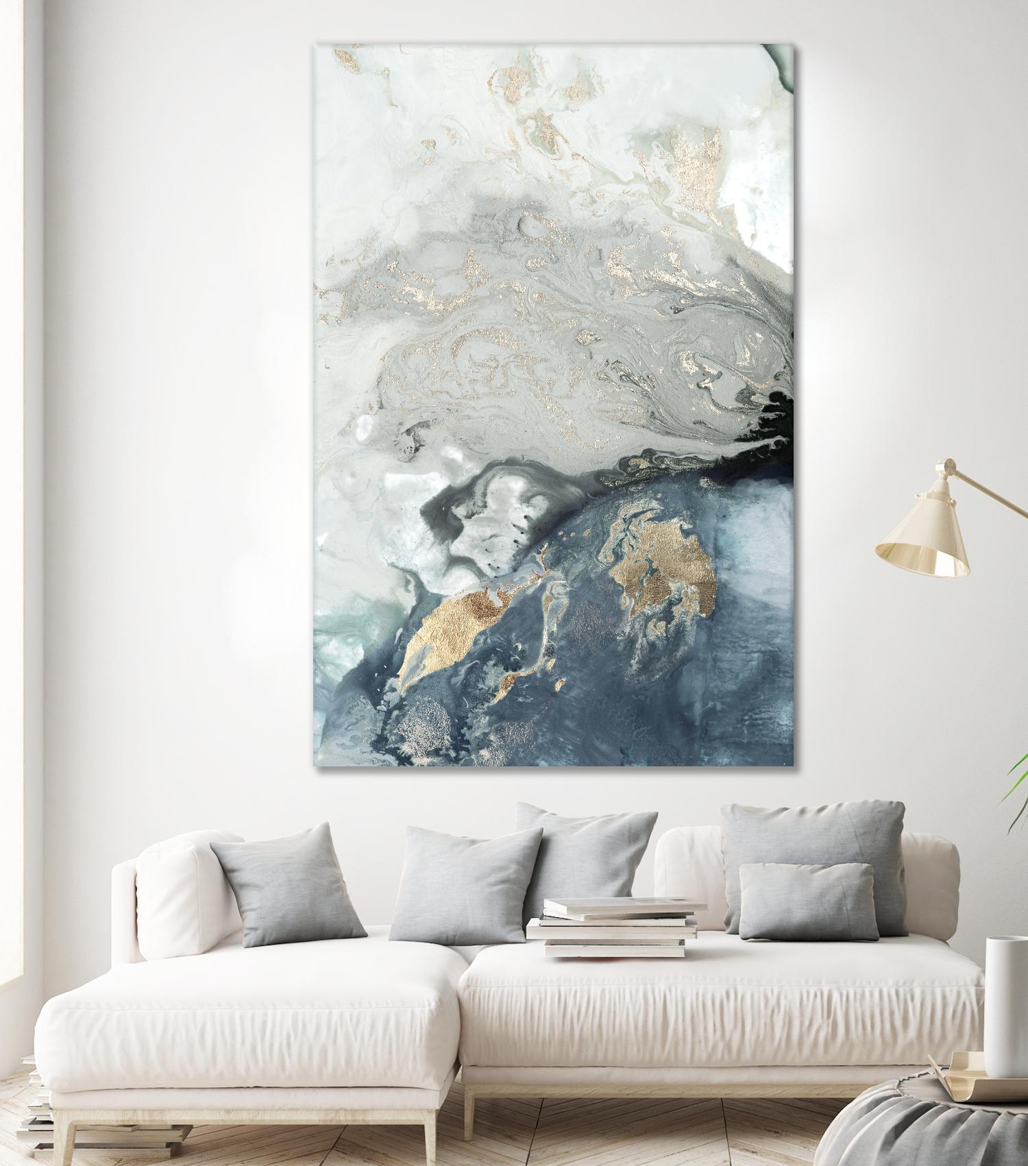 Ocean Splash I Indigo Version by PI Studio on GIANT ART - blue abstract